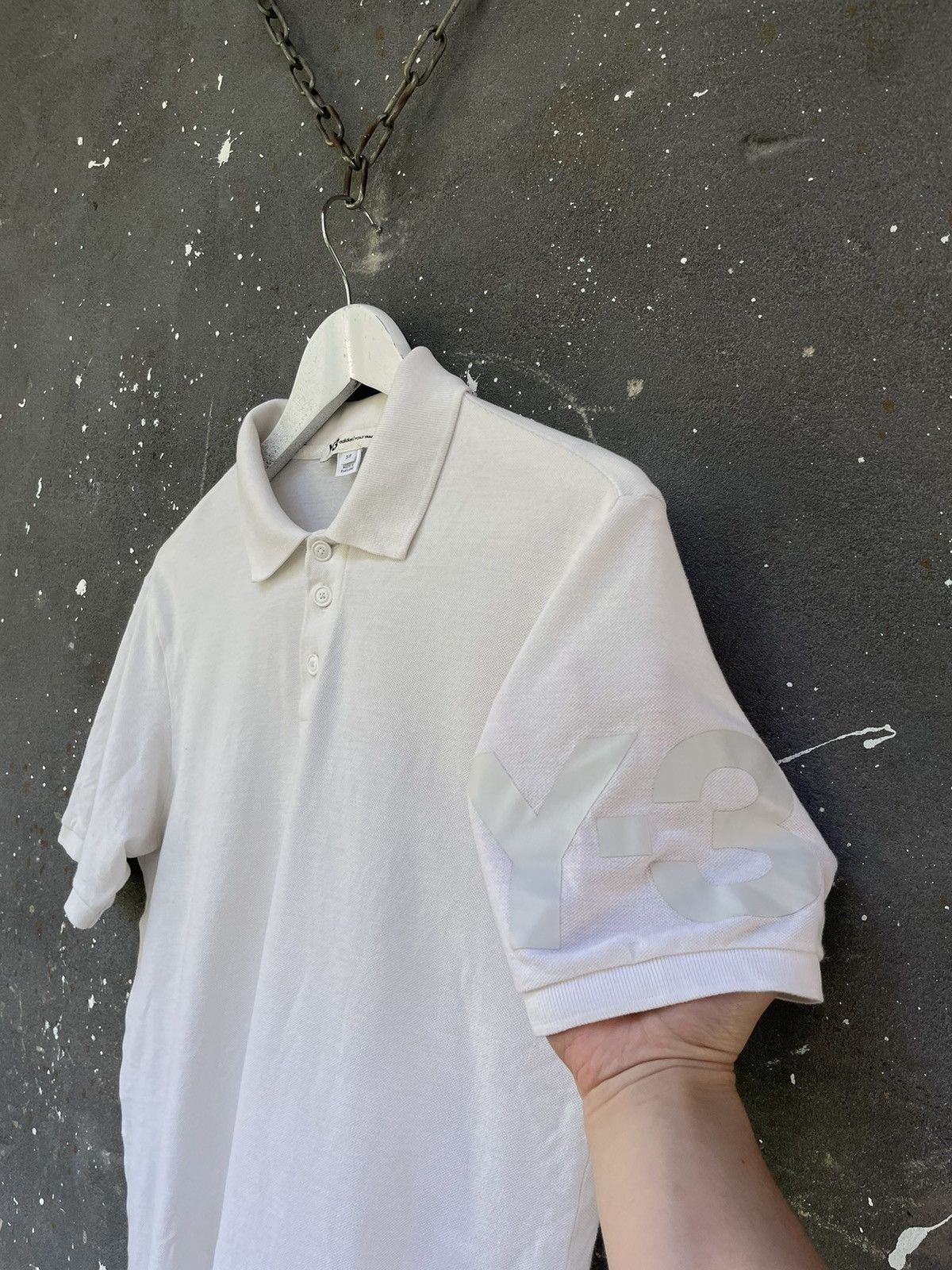 Y-3 Y-3 Adidas Yohji Yamamoto White Polo T-Shirt Size US S / EU 44-46 / 1 - 2 Thumbnail