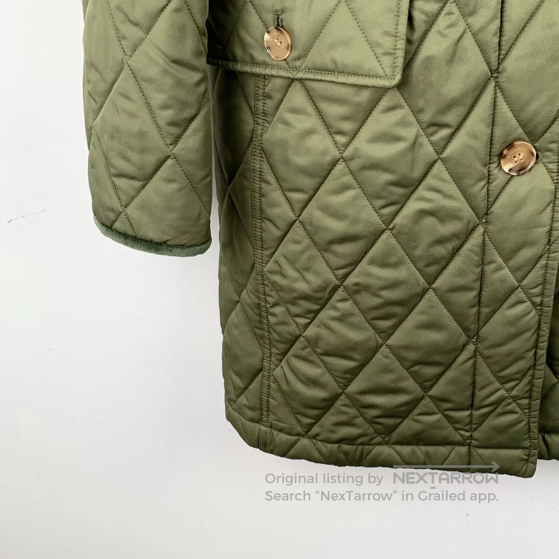 Burberry Burberry Military green hooded quilted long cotton coat| Size US S / EU 44-46 / 1 - 4 Thumbnail