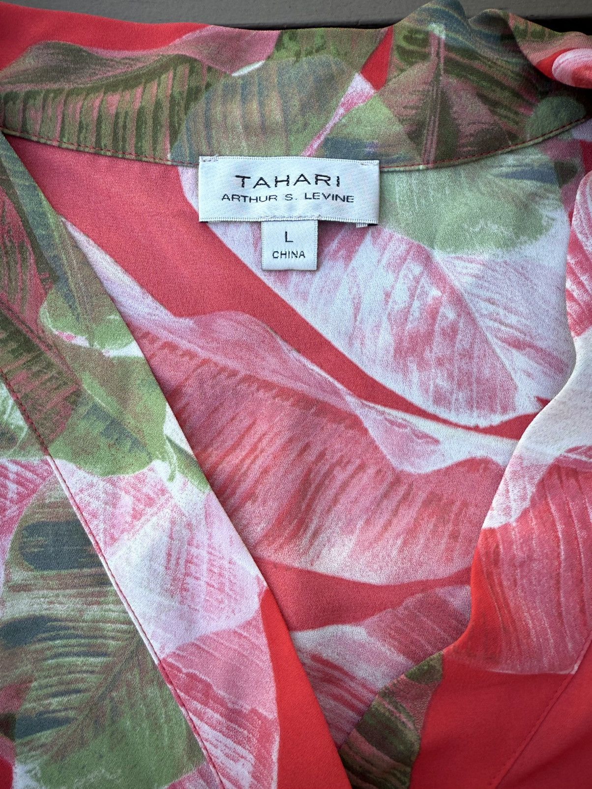 Elie Tahari Tahari Sleeveless Tank Top Blouse Tropical Banana Leaf Size L / US 10 / IT 46 - 7 Thumbnail