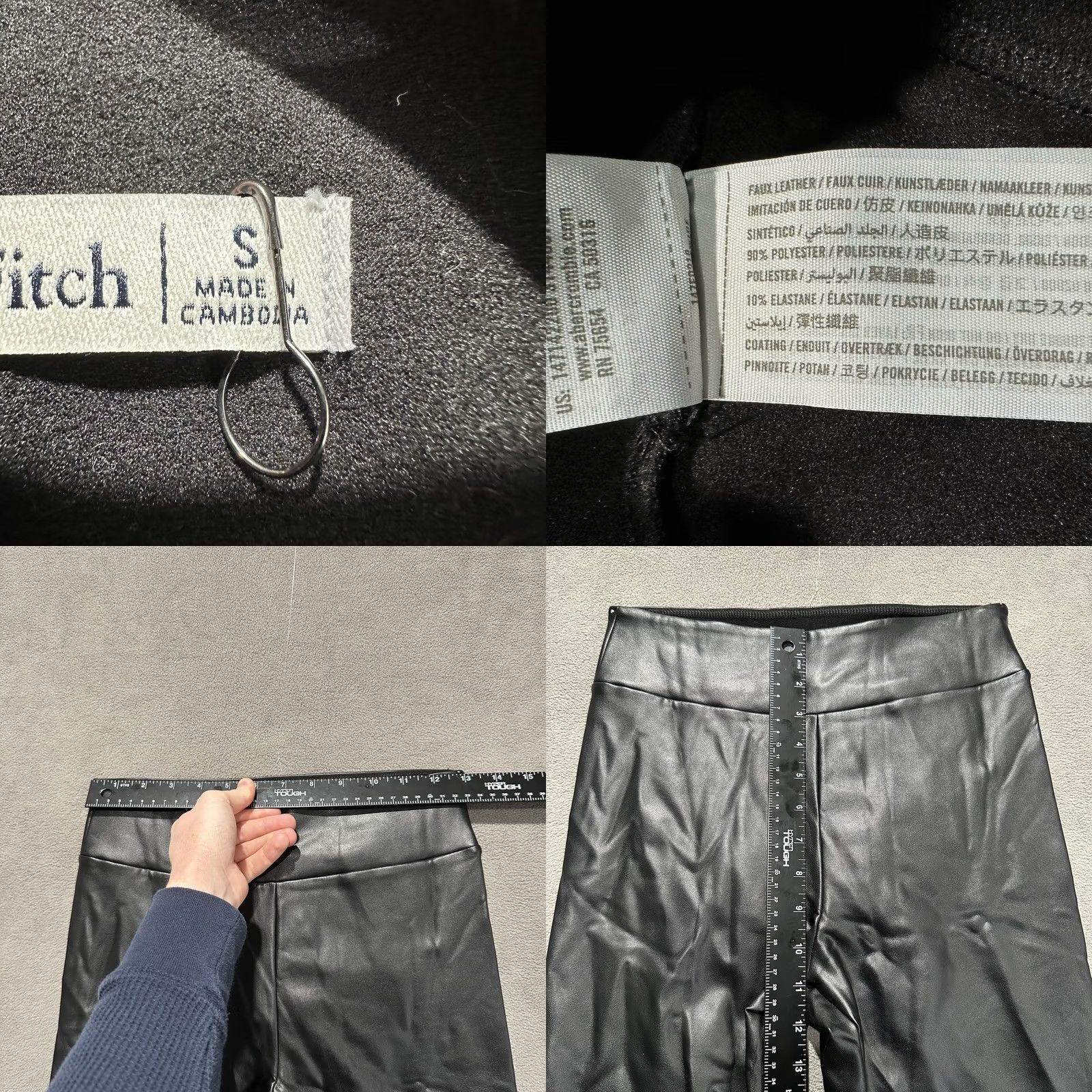Abercrombie & Fitch Abercrombie & Fitch Leggings Womens Black Small Faux Leather Skinny EUC Size 28" / US 6 / IT 42 - 8 Thumbnail