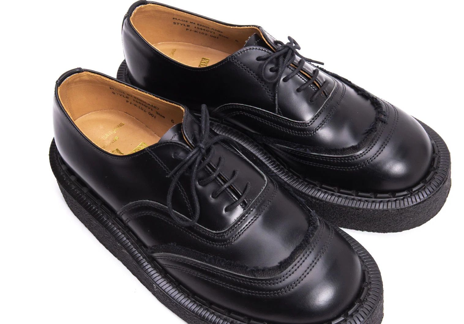 Comme des Garcons Homme Plus Layered Design Leather Oxford Shoes in Black Size 6 Size US 6 / EU 39 - 7 Thumbnail