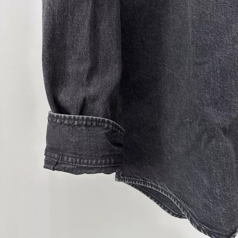 Balenciaga Balenciaga Washed denim long-sleeved shirt with green logo Size US XXS / EU 40 - 5 Thumbnail