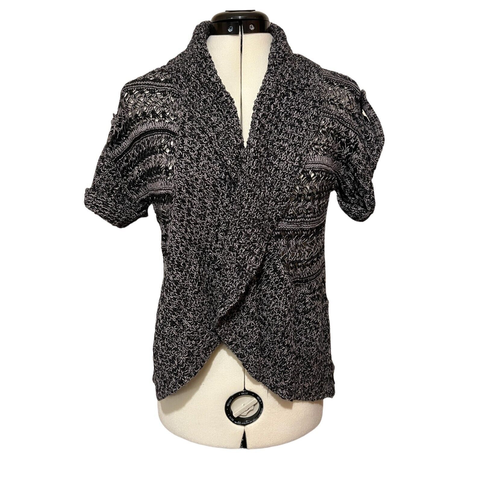 Other MUDD Loose Knit Women’s Black & Gray Open Front Cardigan Sm Size S / US 4 / IT 40 - 1 Thumbnail