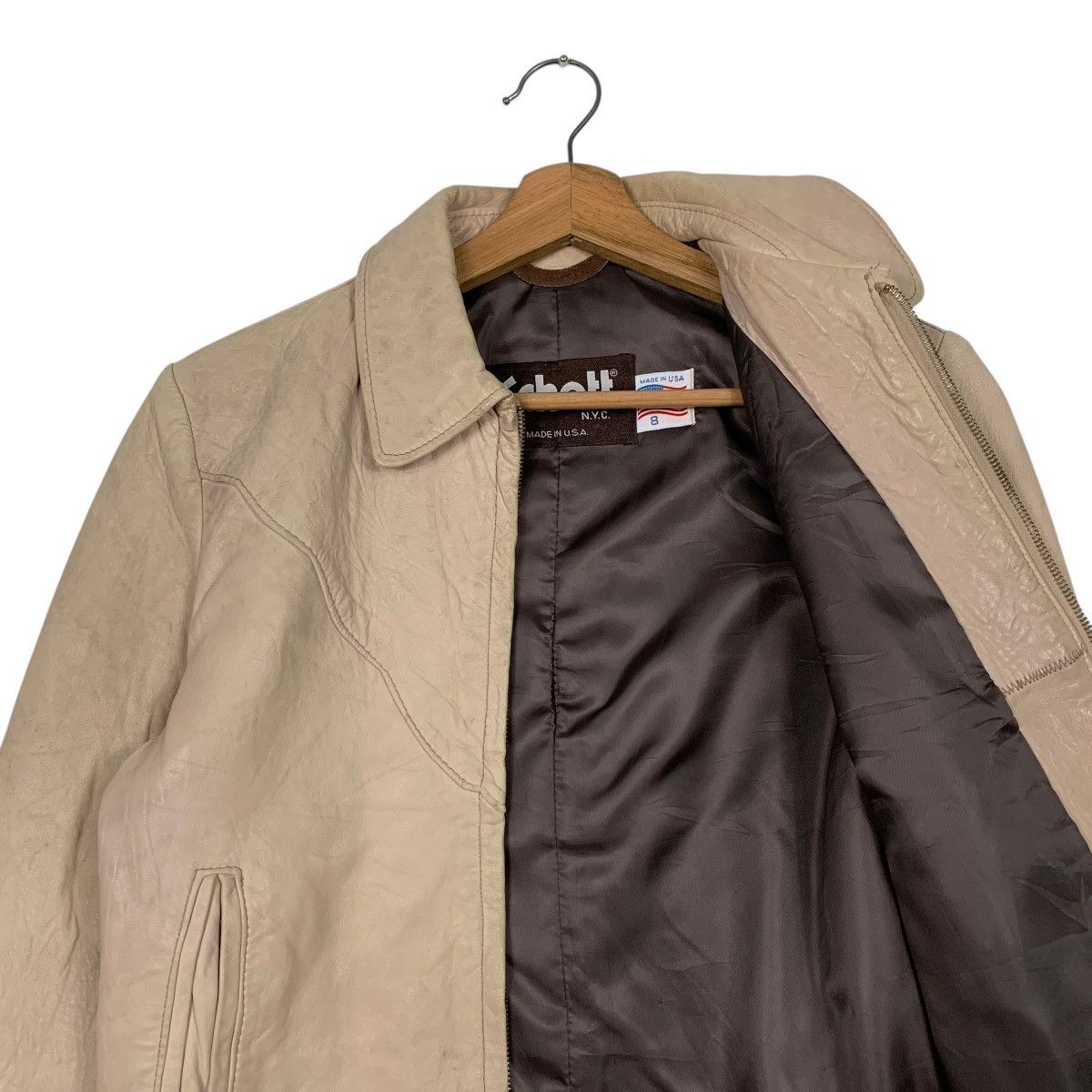 Schott Vintage 80s Schott Nyc Leather Jacket Size M / US 6-8 / IT 42-44 - 10 Thumbnail