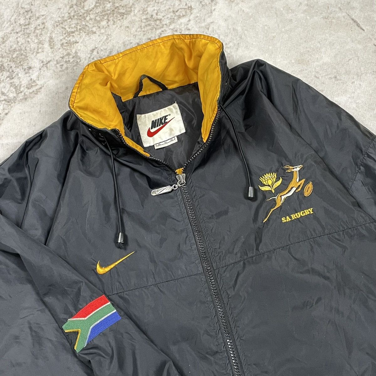 image of Nike Sa South Africa Vintage 90's Rugby Jacket Parka in Black, Men's (Size XL)