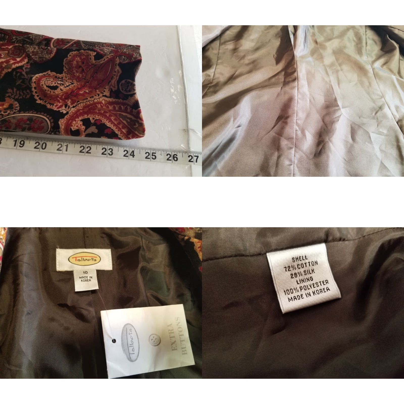 Talbots NWT Talbots Blazer Women's Blazer Lined Size 10 Brown Cotton Silk Tailored Stretch Tailored Blazer Size 10 Women Lined Brown Talbots Blazer Size L / US 10 / IT 46 - 8 Thumbnail