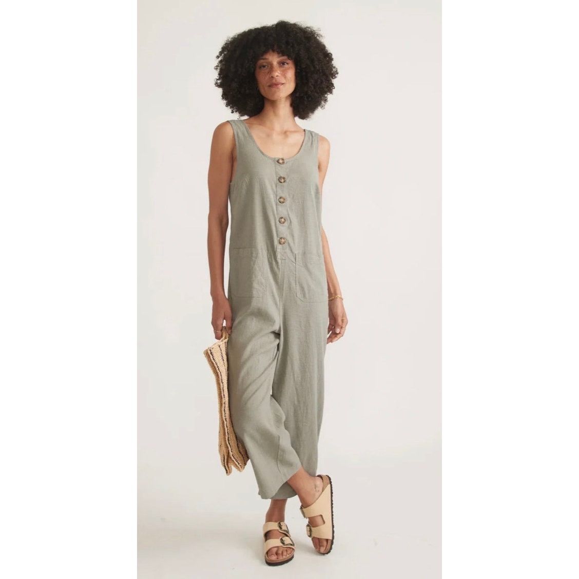 Marine Layer Marine Layer Sydney Beach Hemp Jumpsuit in Shadow, M Size 28" / US 6 / IT 42 - 2 Thumbnail