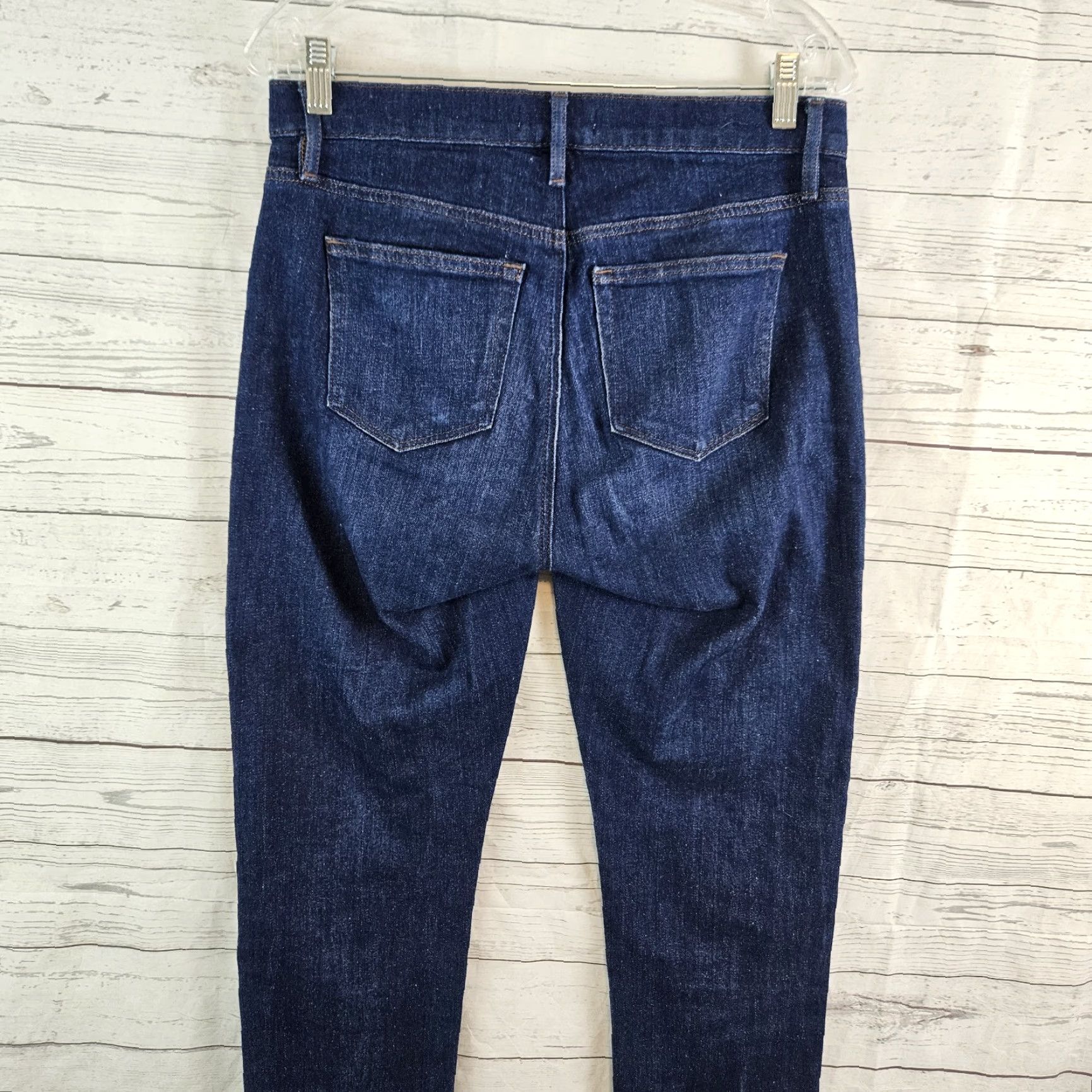Loft LOFT Womens Jeans Girlfriend Size 4 Blue Dark Wash Mid Rise Denim Cotton Blend Slim" Size 27" / US 4 / IT 40 - 4 Thumbnail