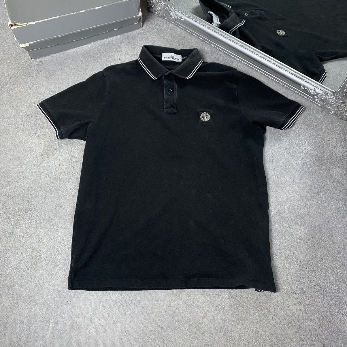 Stone Island Stone Island Polo T-shirt Patch Program Slim fit Black Size US XL / EU 56 / 4 - 1 Thumbnail