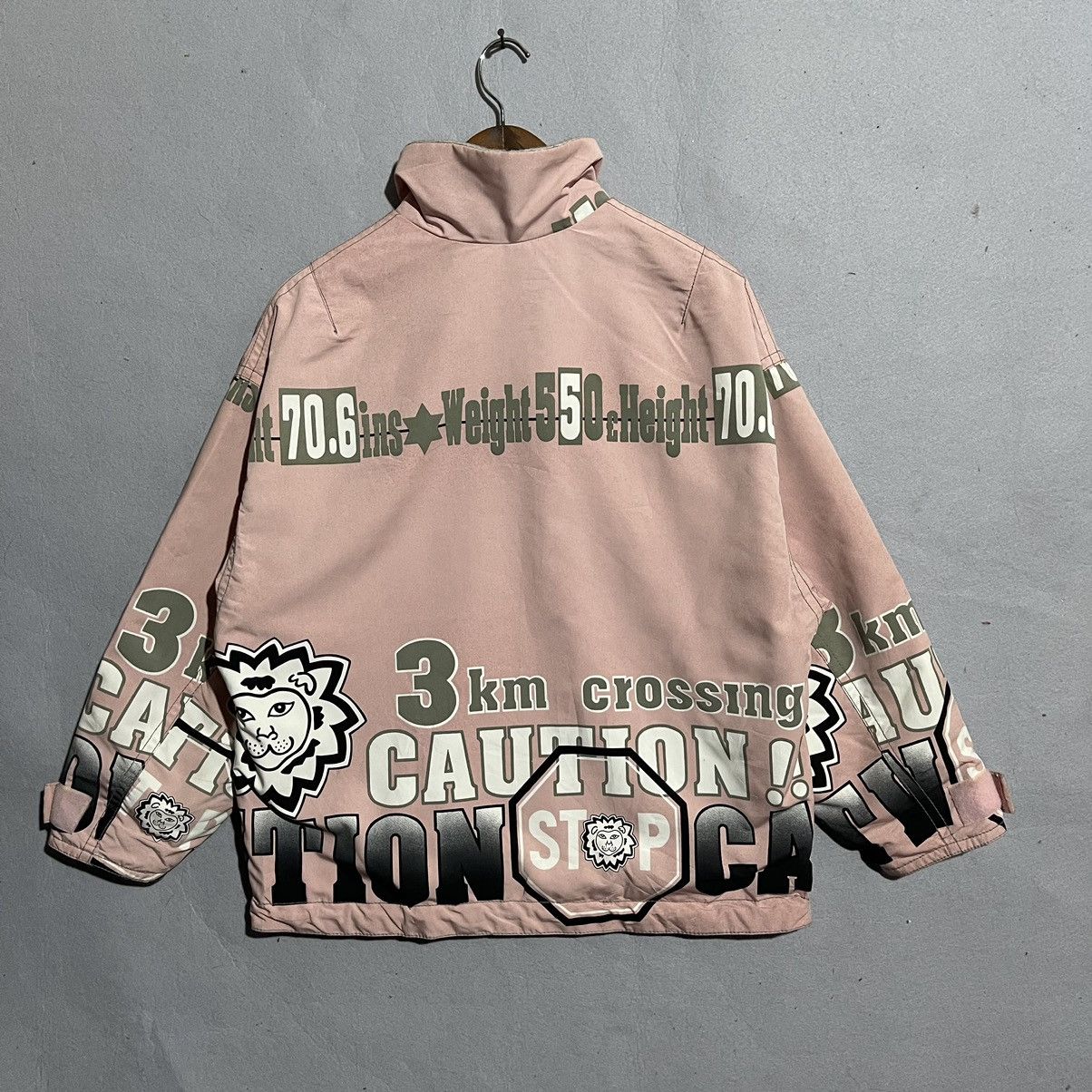 Phenix Vintage 90s Phenix Graphic Ski Jacket Pink Caution Print Size L / US 10 / IT 46 - 5 Thumbnail