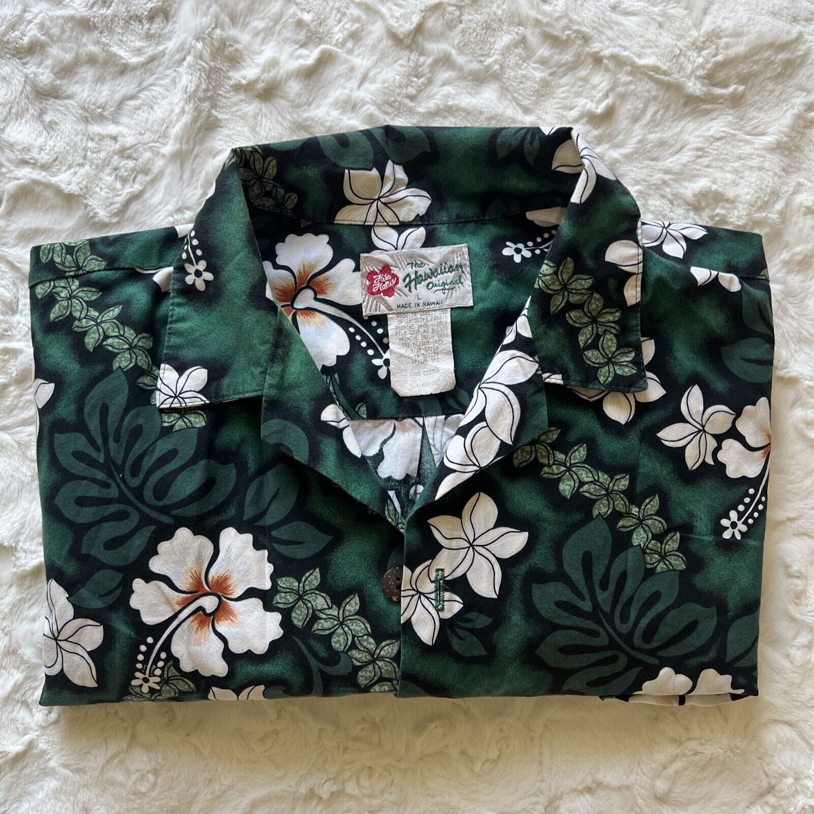 Hilo Hattie Hilo Hattie The Hawaiian Men Green 100% Cotton Shirt Size L Size US L / EU 52-54 / 3 - 6 Thumbnail