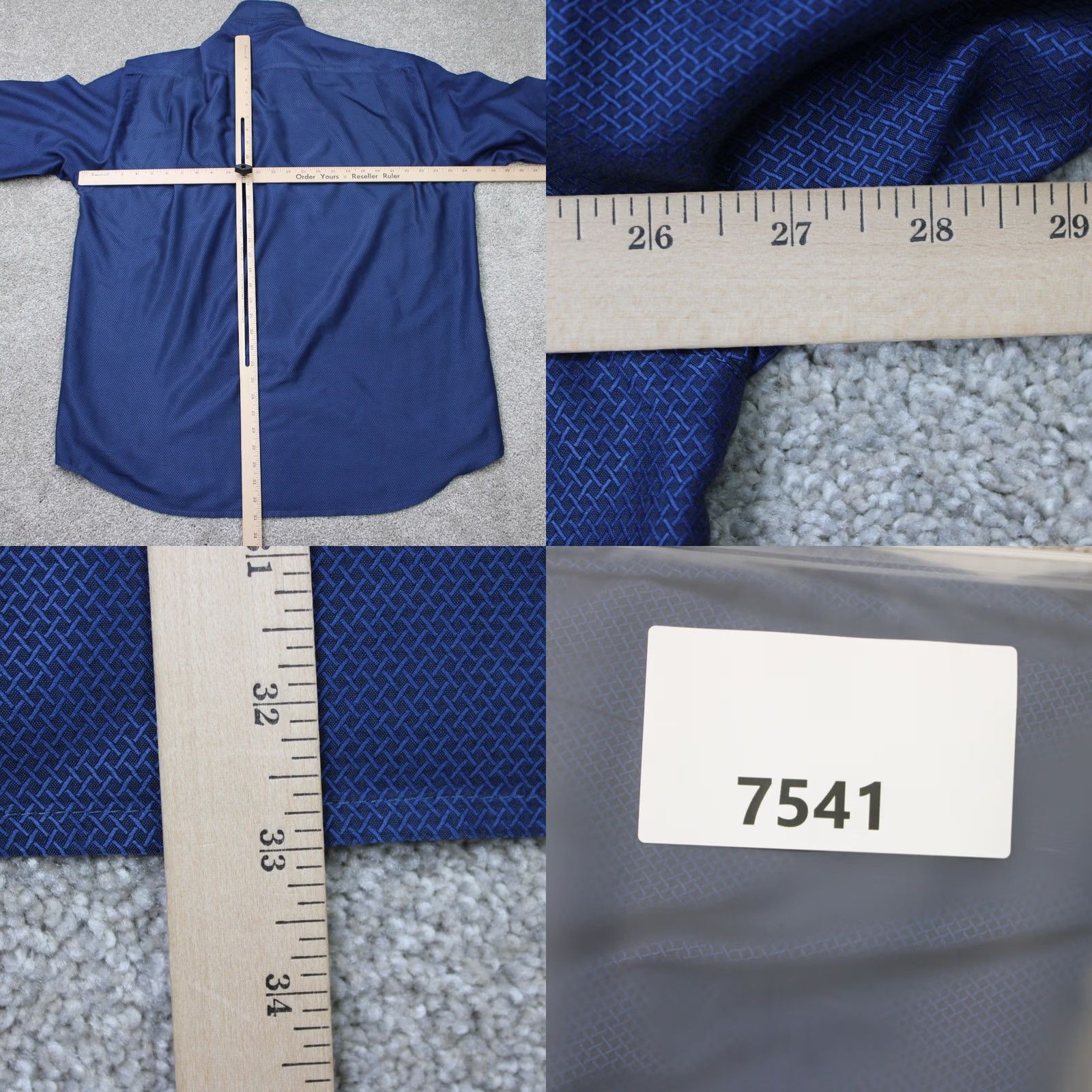 Vintage Haupt Mens 2XL Button-Up Shirt Blue Geometric Long Sleeve Cotton Lyocell Casual Modern Button-Down 18 46 XXL Regular Mens Size US XXL / EU 58 / 5 - 8 Thumbnail