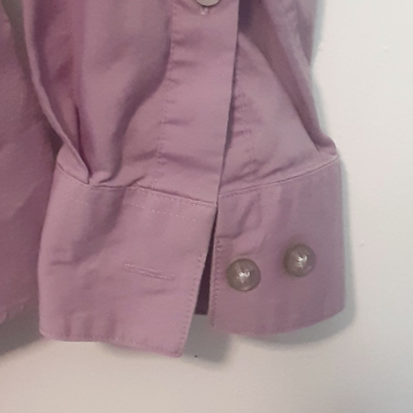 Calvin Klein Calvin Klein Dress Shirt Adult Mens L Purple Slim Stretch Collar Long Sleeve Button Solid 16 Neck Spread Wedding Modern American Styles Size 42R - 6 Thumbnail