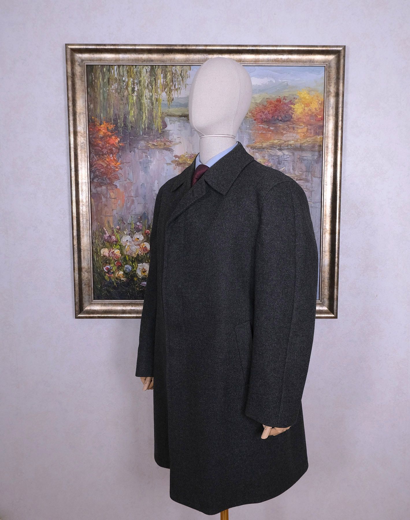 Other Odermark, Grey Coat, Size 48, Mink Fur Lining, Crombie Wool Size US XXL / EU 58 / 5 - 3 Thumbnail