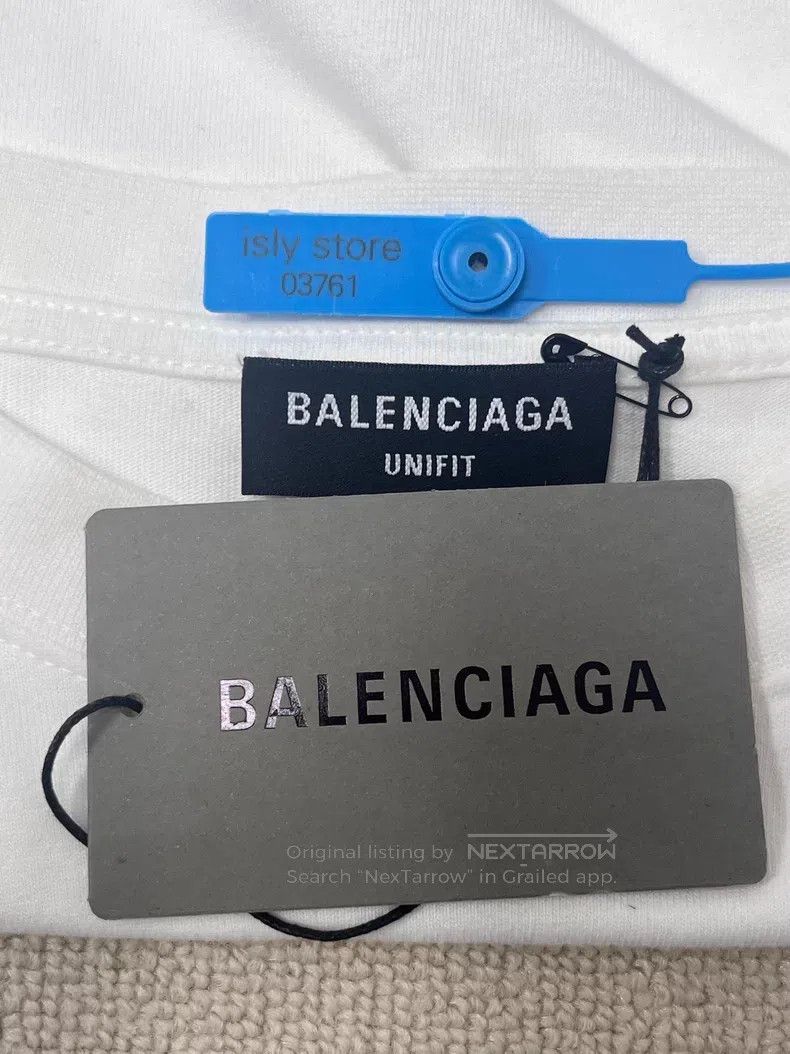 Balenciaga Balenciaga Hem Embroidered Logo Short Sleeve T-Shirt Size US L / EU 52-54 / 3 - 5 Thumbnail