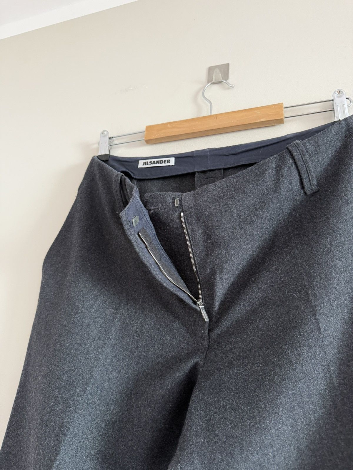 Raf Simons Jil Sander Tailored Wool Trousers Grey Size 28" / US 6 / IT 42 - 6 Thumbnail