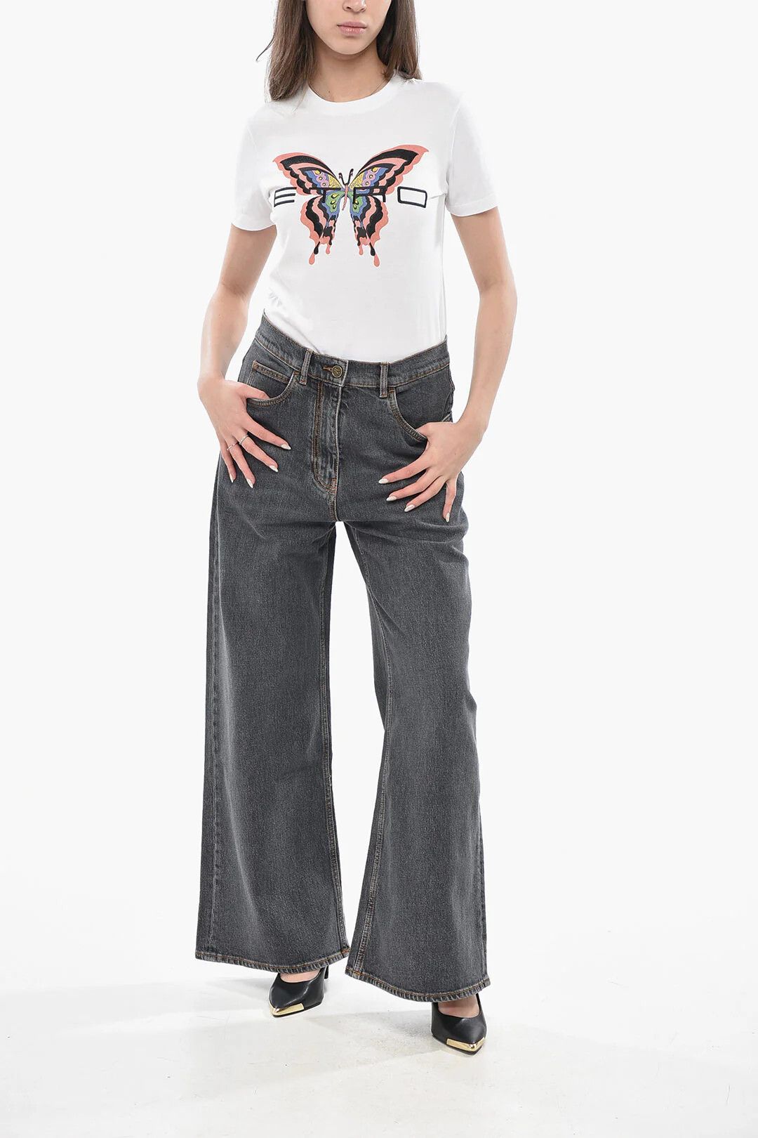 Etro og1mm0426 Straight Leg Jeans in Grey Size 26" / US 2 / IT 38 - 4 Thumbnail