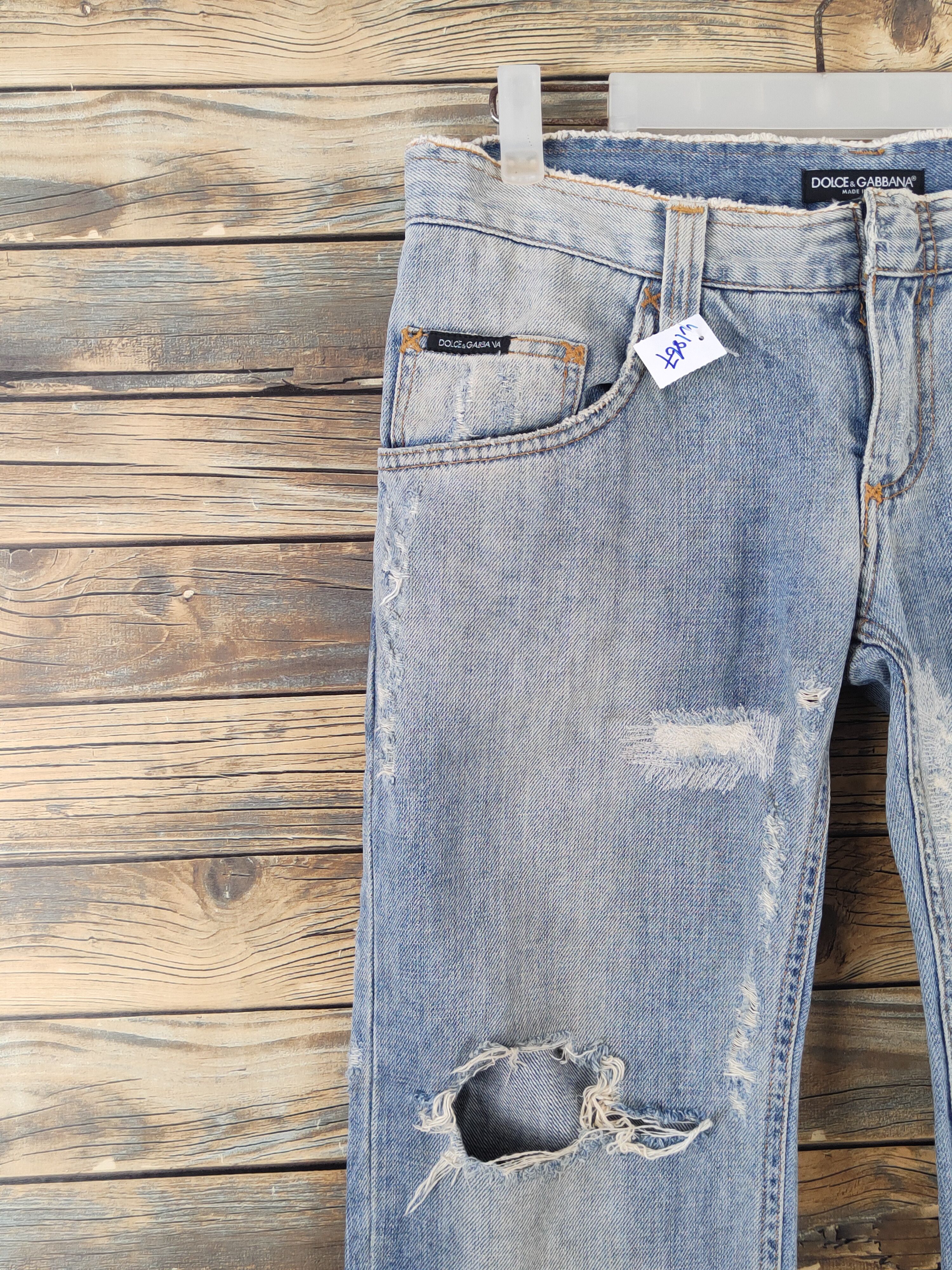 Dolce & Gabbana DL Dolce & Gabbana D&G Blue Distressed Ripped Jeans #W1867 Size 30" / US 8 / IT 44 - 4 Thumbnail