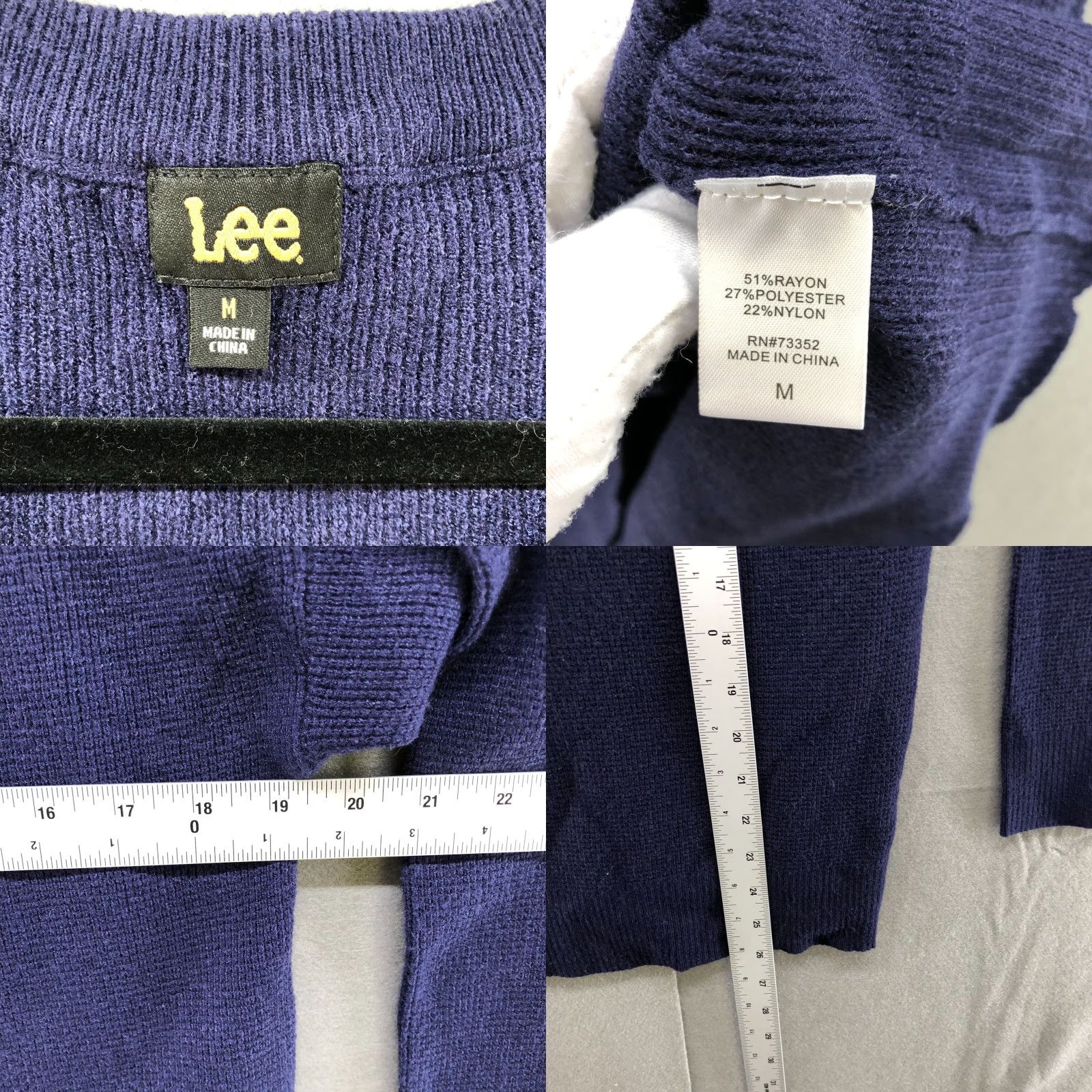 Lee Lee Sweater Womens M Blue Lace Up Front Crew Neck Knit Stretch Pullover Casual Modern (Proceed without extra punctuation) Size M / US 6-8 / IT 42-44 - 8 Thumbnail