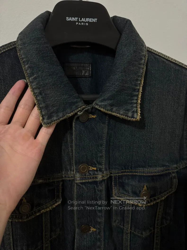 Saint Laurent Paris Saint Laurent Paris Retro Dark Blue Basic Denim Jacket Size US L / EU 52-54 / 3 - 4 Thumbnail