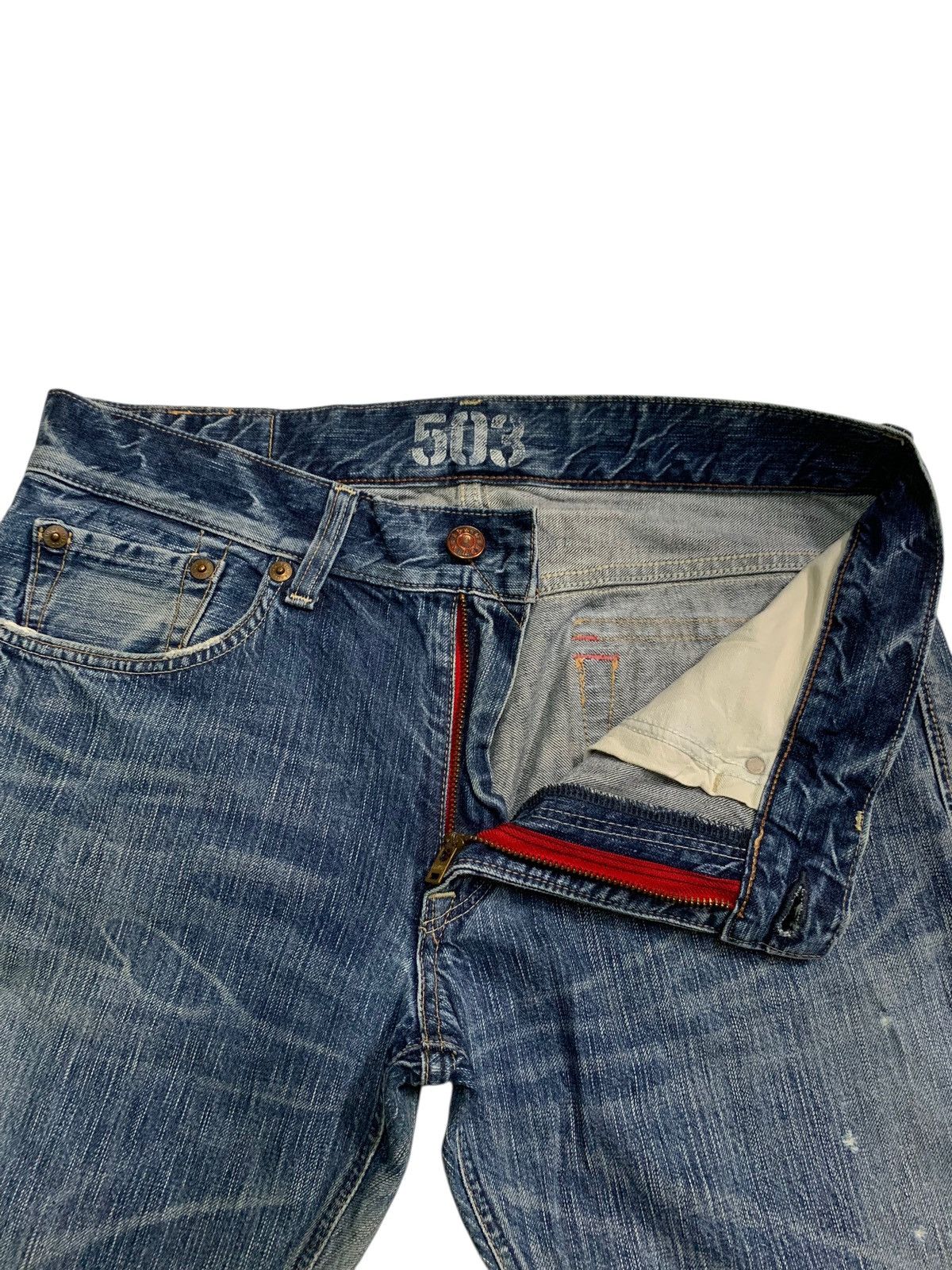 Edwin FLARE JAPANESE EDWIN BLUE TRIP CLAWMARK RUSTY PUNK DENIM Size US 35 - 16 Thumbnail