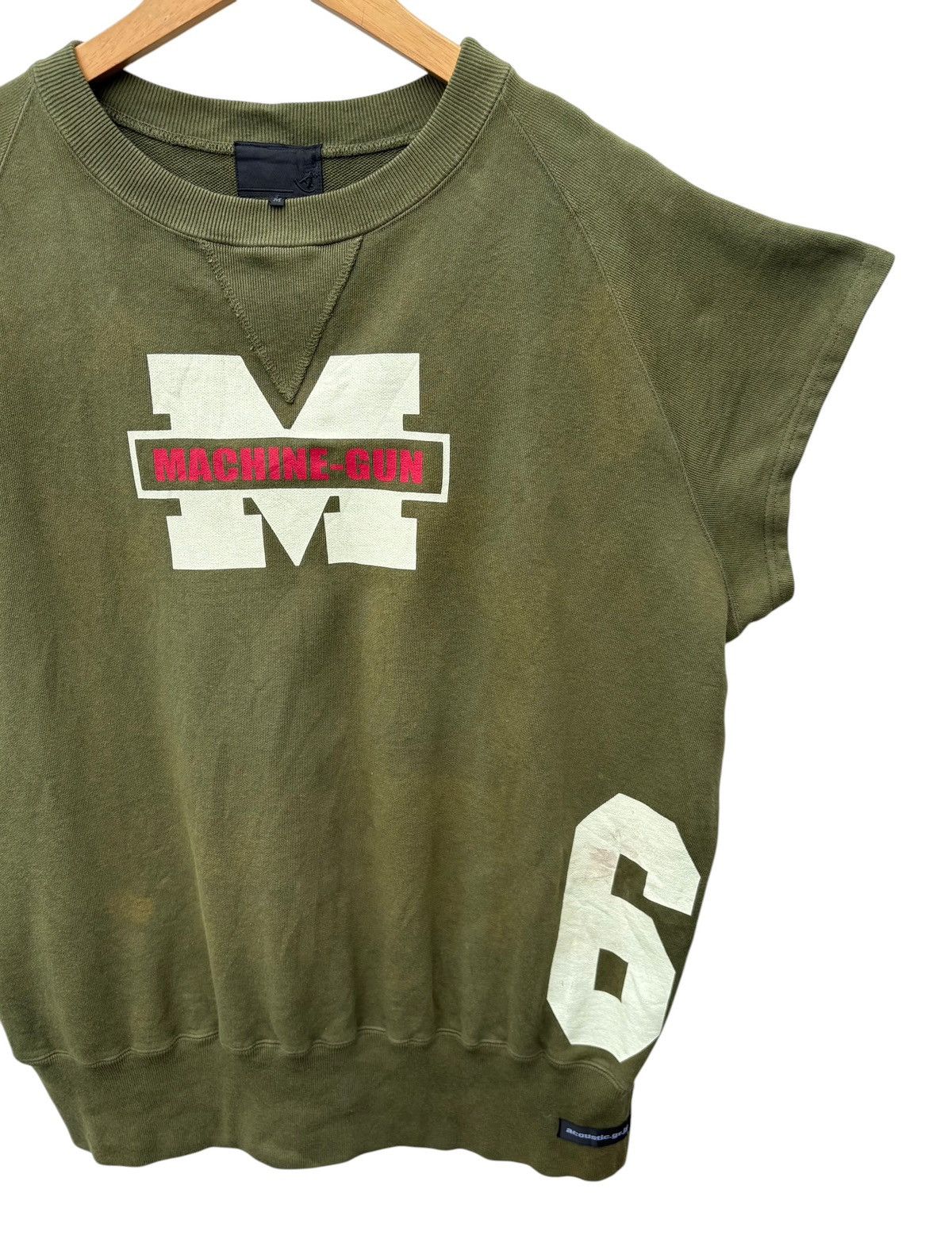 Japanese Brand Acoustic Japan Sleeveless Machine Gun Logo Faded Sweatshirt Size US L / EU 52-54 / 3 - 8 Thumbnail