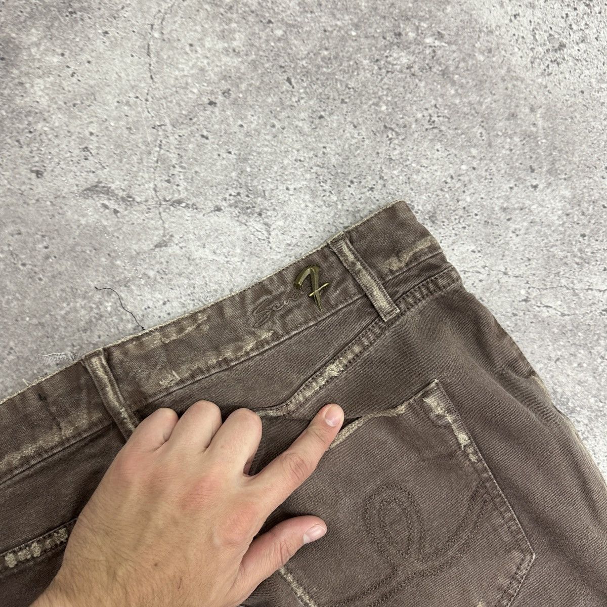 Vintage Vintage 90s Seven 7 Distressed Los Angeles jeans Kurt y2k og Size US 32 / EU 48 - 12 Thumbnail