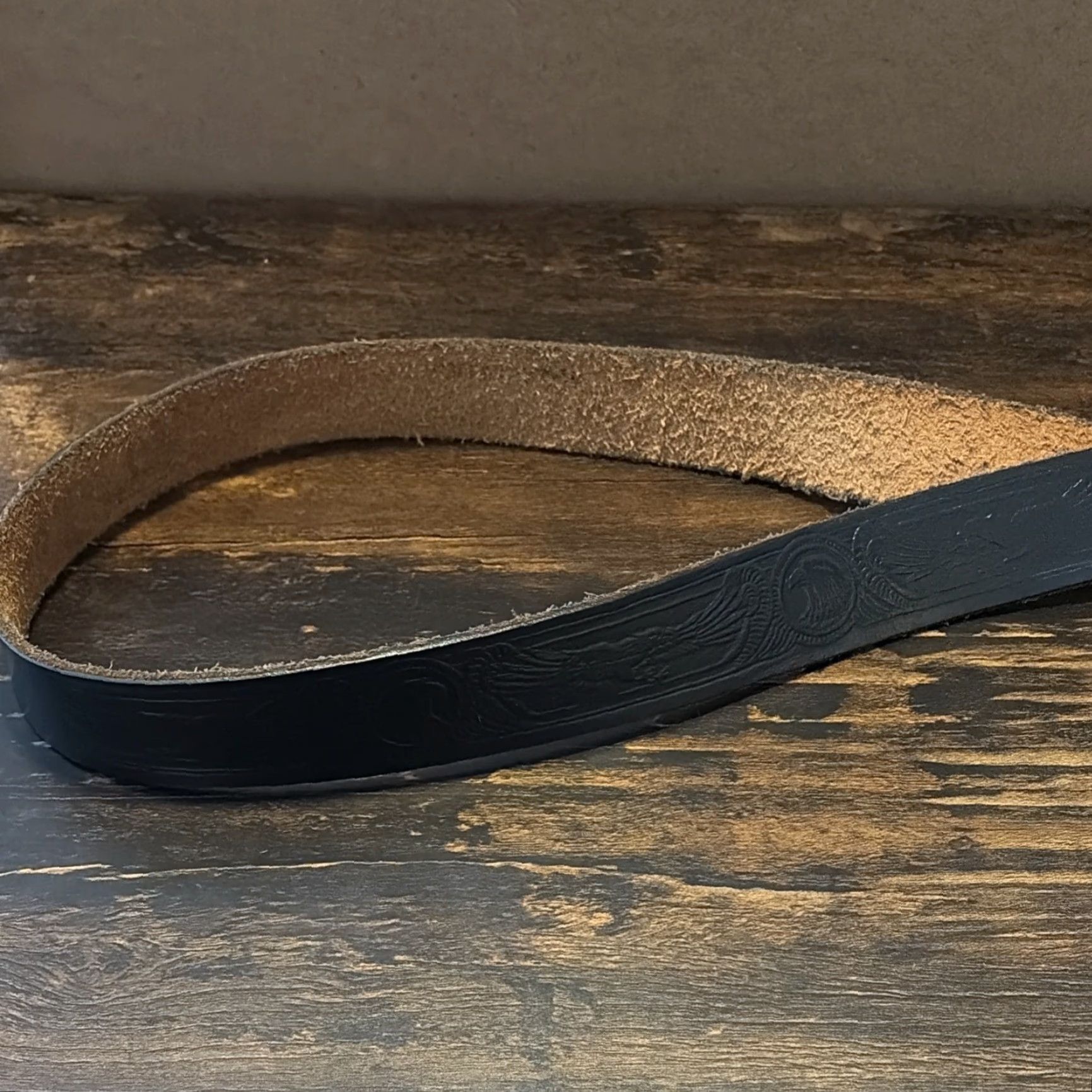 Vintage VINTAGE Motorcycle Belt Black Engrained Leather Pewter Buckle Live To Ride 38-40 Men? Women? Size ONE SIZE - 8 Thumbnail