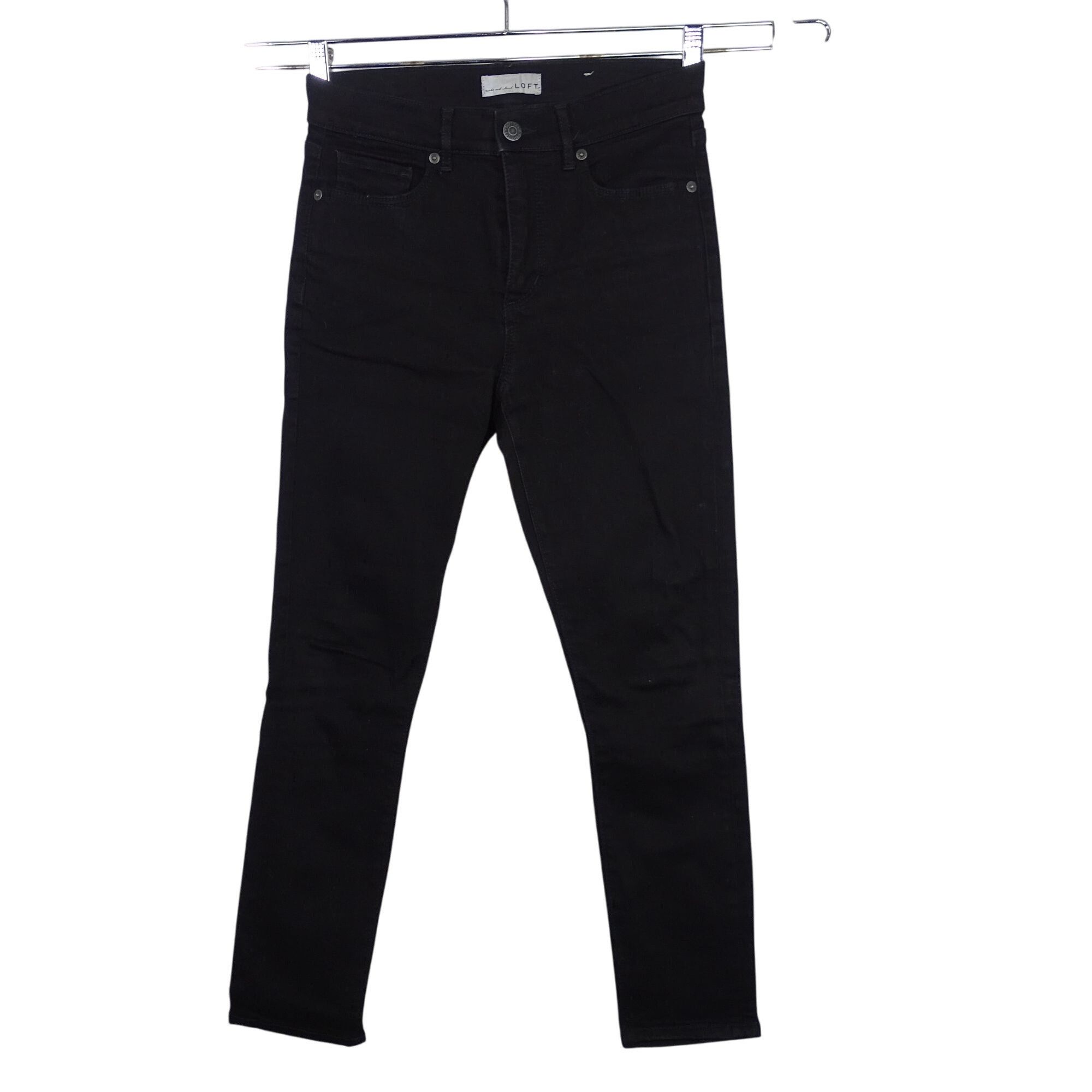 Loft Ann Taylor Loft Black The Skinny Jeans Women Size 26 2 Zippe Size 26" / US 2 / IT 38 - 1 Thumbnail