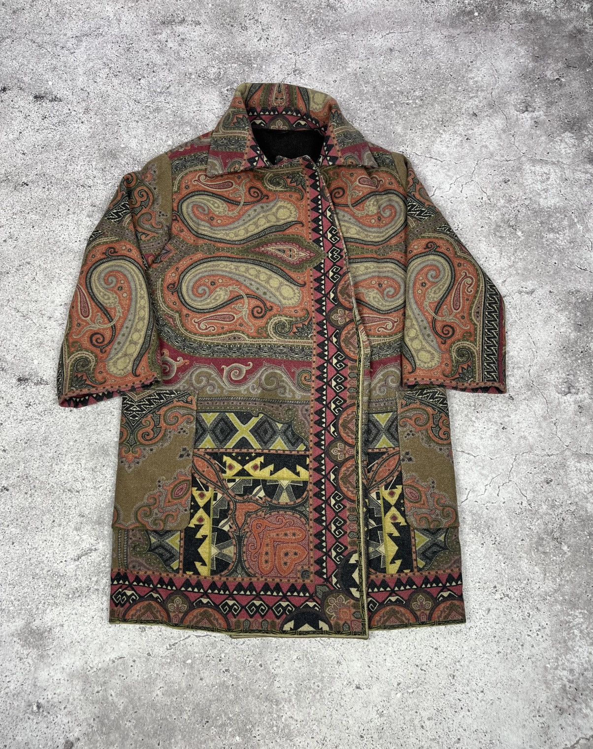 Etro Etro Paisley Print Wool Coat Multicolor Women’s Size S / US 4 / IT 40 - 1 Thumbnail