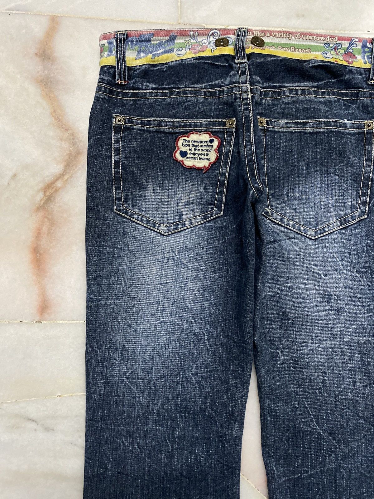 If Six Was Nine × Vintage 💥Vintage 90s Style Hyper Beach Stone Wash Patch Jeans Rare Size US 30 / EU 46 - 15 Thumbnail