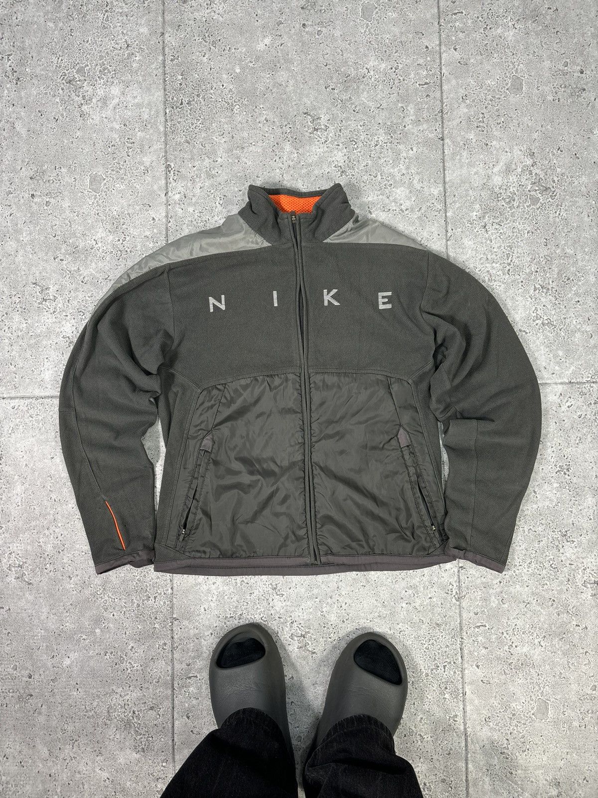Nike × Vintage 90s Fleece ZIP Up Jacket Nike Swoosh Logo Vintage Hype Y2K Size US S / EU 44-46 / 1 - 1 Thumbnail