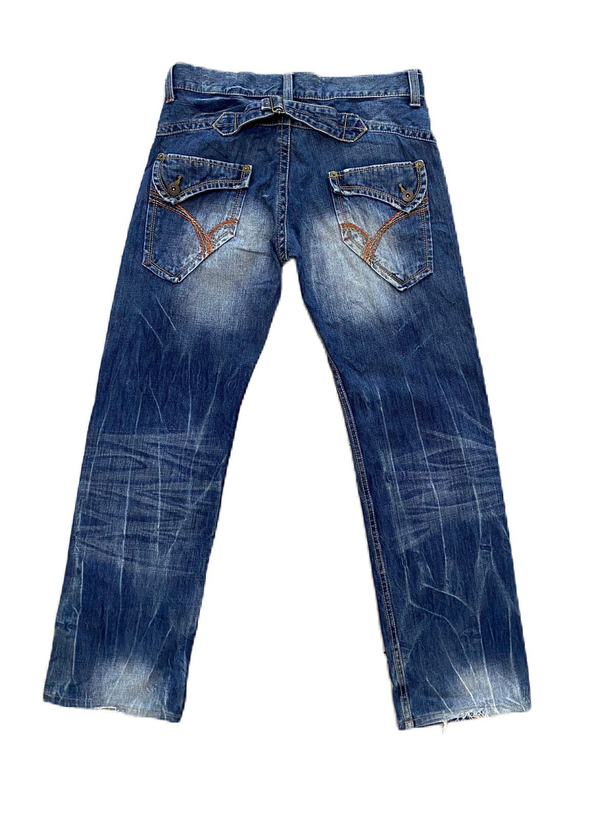 If Six Was Nine × Japanese Brand × Junya Watanabe JAPAN BRAND BACK NUMBER THRASHED DENIM GRUNGE STYLE Size US 32 / EU 48 - 5 Thumbnail