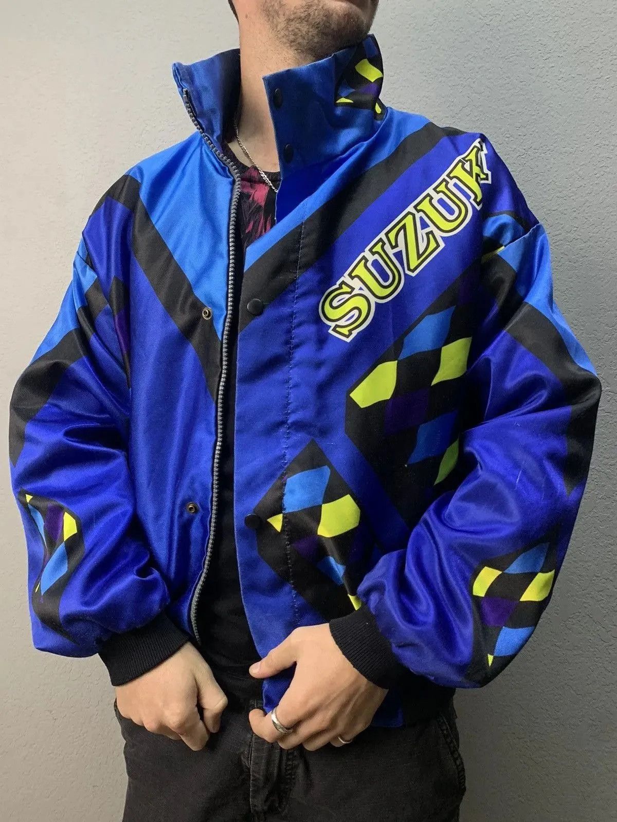 Formula 1 racing vintage jacket Suzuki ,racing bombers Y2K streetwear Size US XL / EU 56 / 4 - 1 Thumbnail