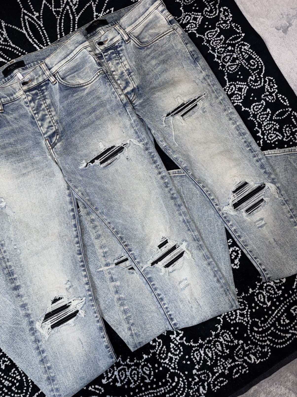 Amiri AMIRI MX1 BLUE DISTRESSED JEANS Size US 31 - 2 Thumbnail
