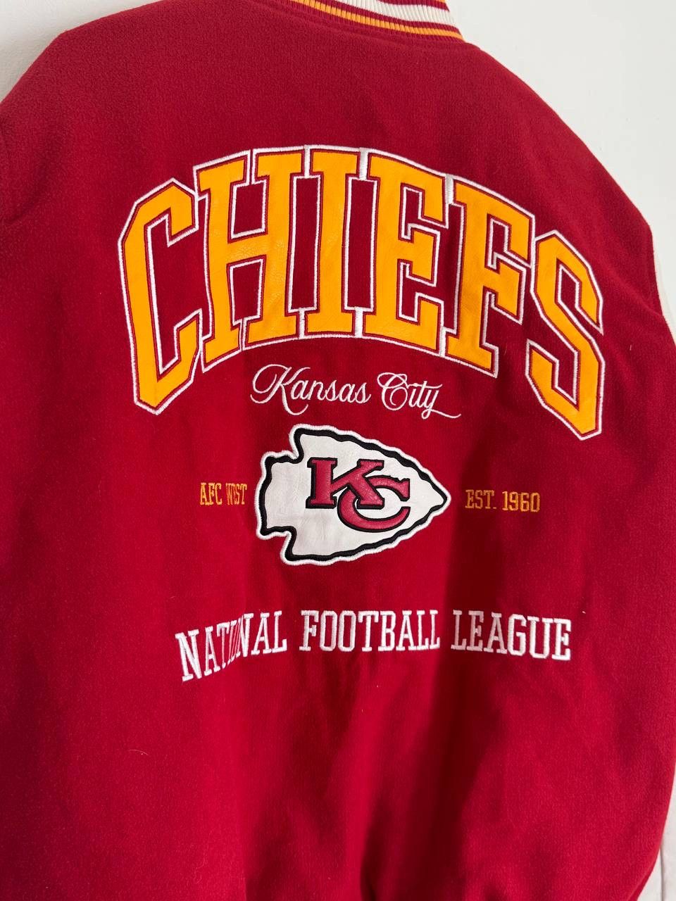 NFL Vintage 90s Kansas City Chiefs NFL Leather Bomber Jacket Y2K Size US M / EU 48-50 / 2 - 5 Thumbnail