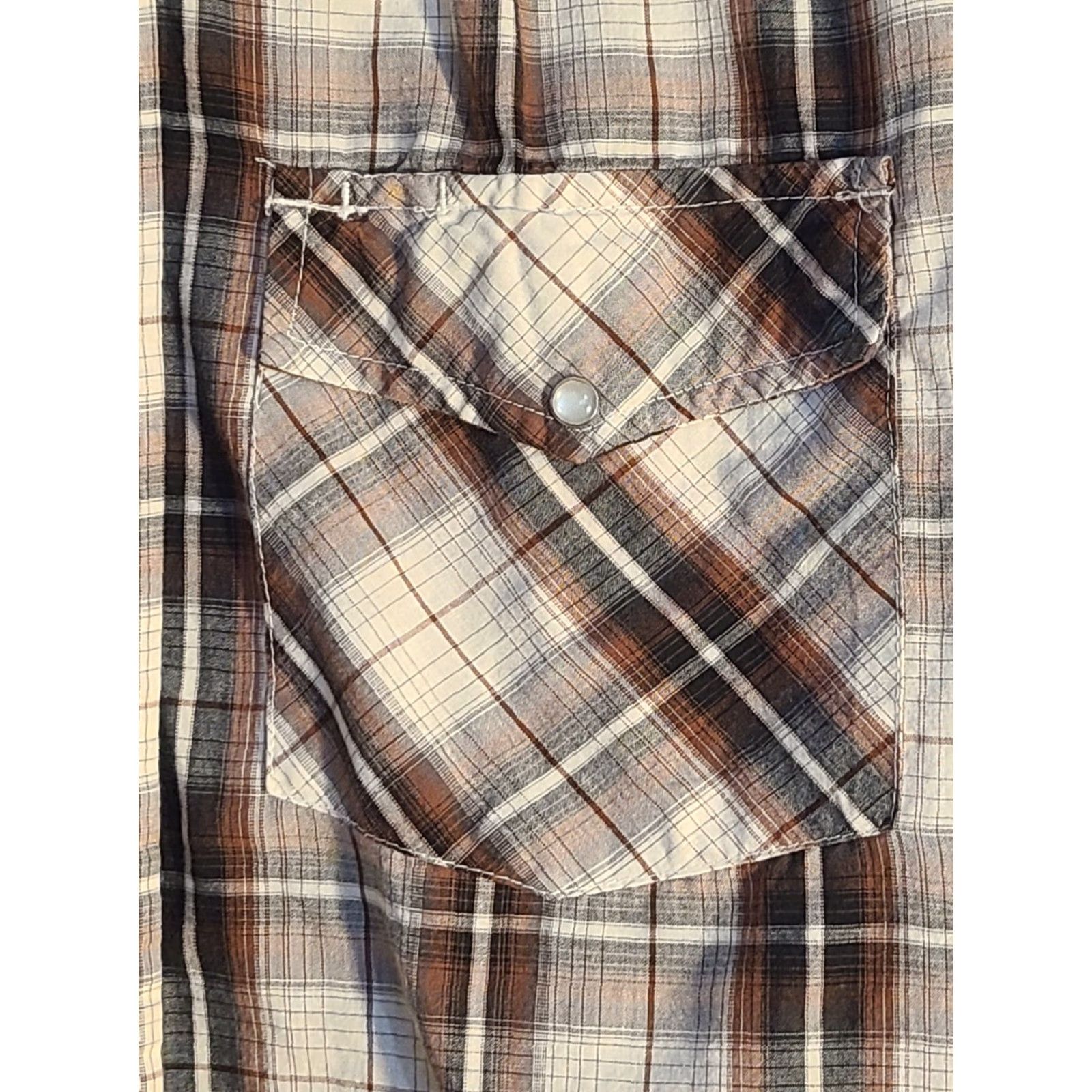 Vintage Canyon Guide Outfitters Mens Short Sleeve Button Up Western Pearl Snap Medium Size US 31 - 5 Thumbnail