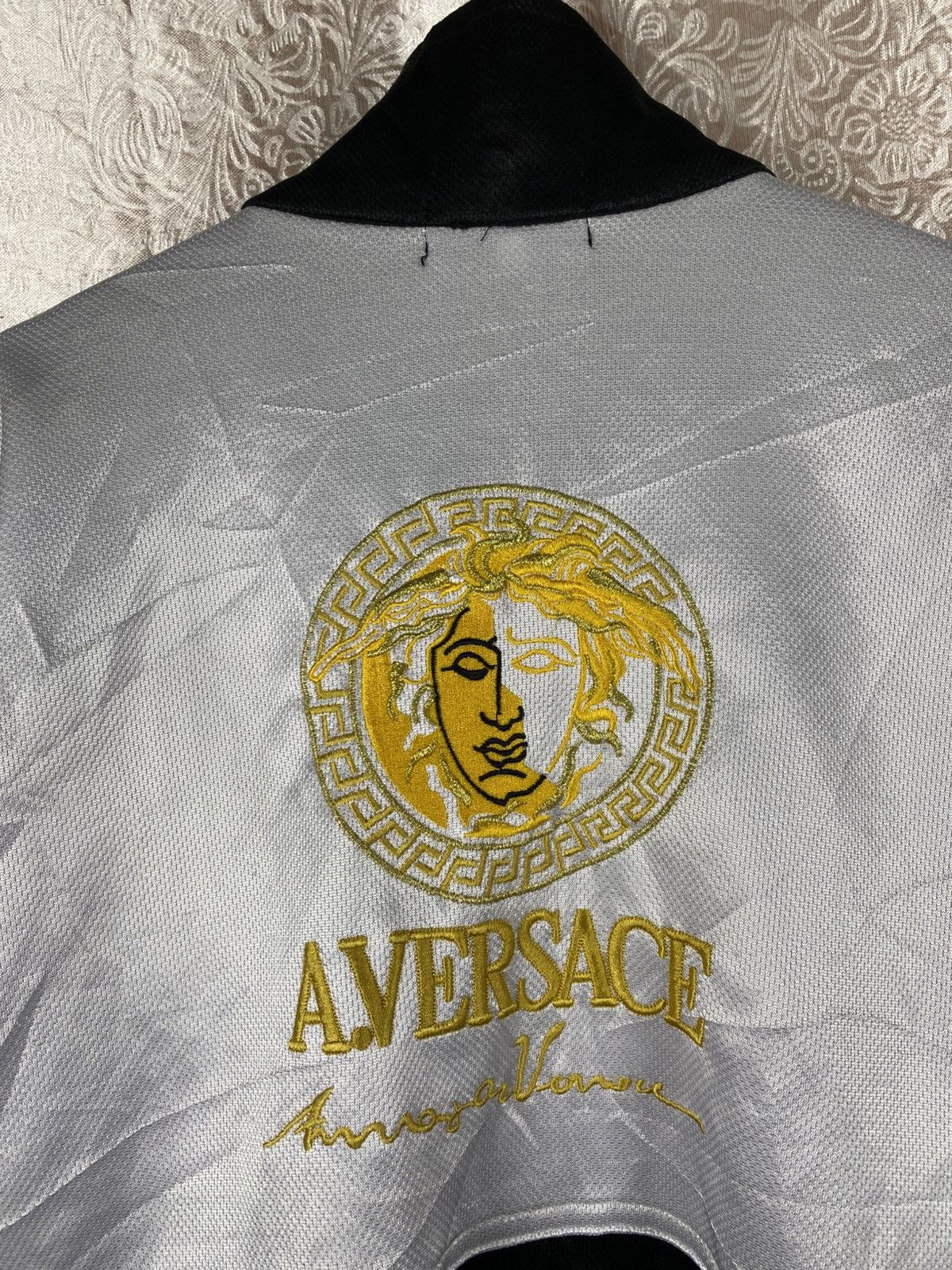 Japanese Brand A.VERSACE Medusa Track Jacket Black White Gold Embroidery Size US M / EU 48-50 / 2 - 14 Thumbnail