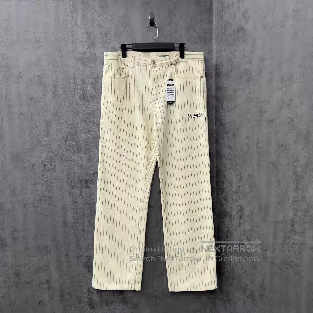 Dior Dior Embroidered Logo Striped Jeans. Size US 34 / EU 50 - 1 Thumbnail