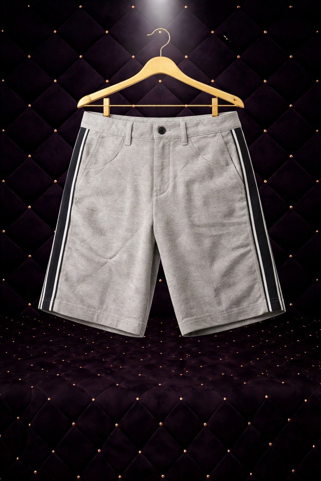 Other HEATHER GREY SIDE STRIPE FLEECE SWEAT SHORTS Size US 32 / EU 48 - 1 Preview