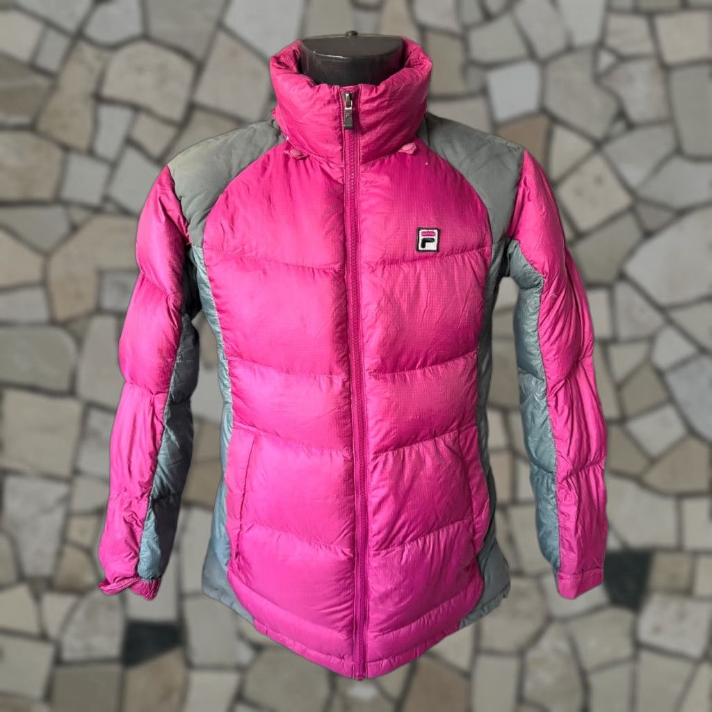 Fila FILA Pink/Grey Puffer Jacket (Tag: 95) – Full Zip Insulated High Collar, Women’s M, Brand FILA, Jacket Size M / US 6-8 / IT 42-44 - 1 Thumbnail