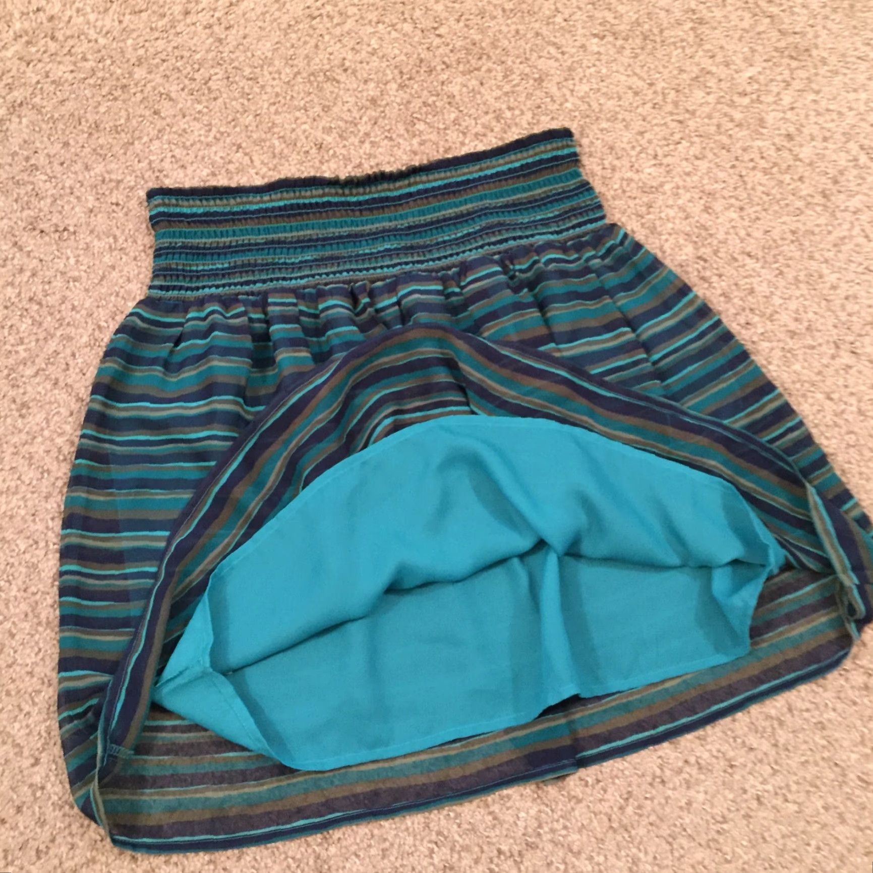 Old Navy Old Navy Skirt Women Short Flare Lightweight Pull On Striped Blue M Medium Casual Size 32" / US 10 / IT 46 - 7 Thumbnail