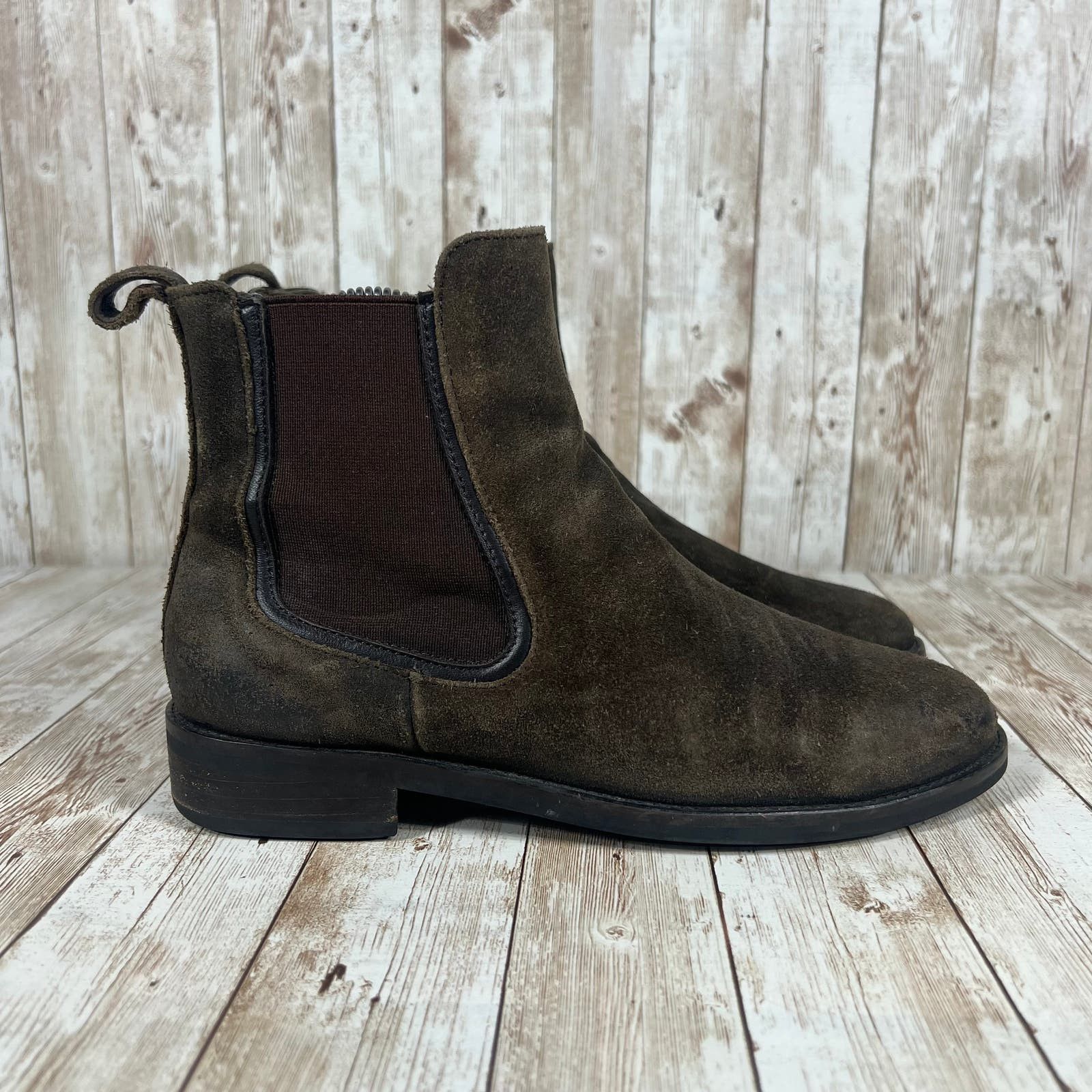 Thursday Boots Womens Dark Olive Suede Chelsea Boot size