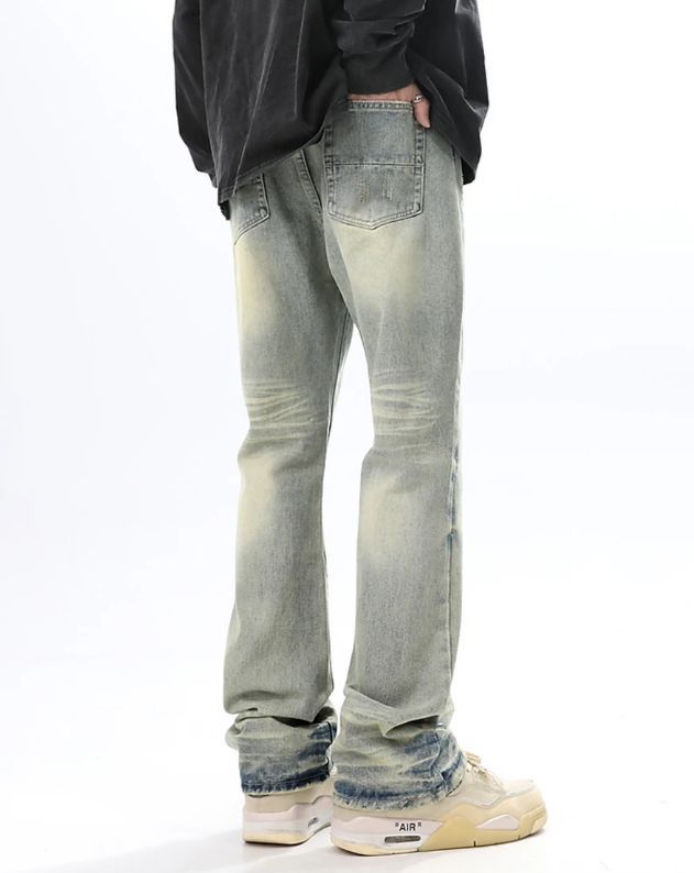 Jean Washed Mud Yellow Denim Pants Mens Size US 29 - 2 Thumbnail