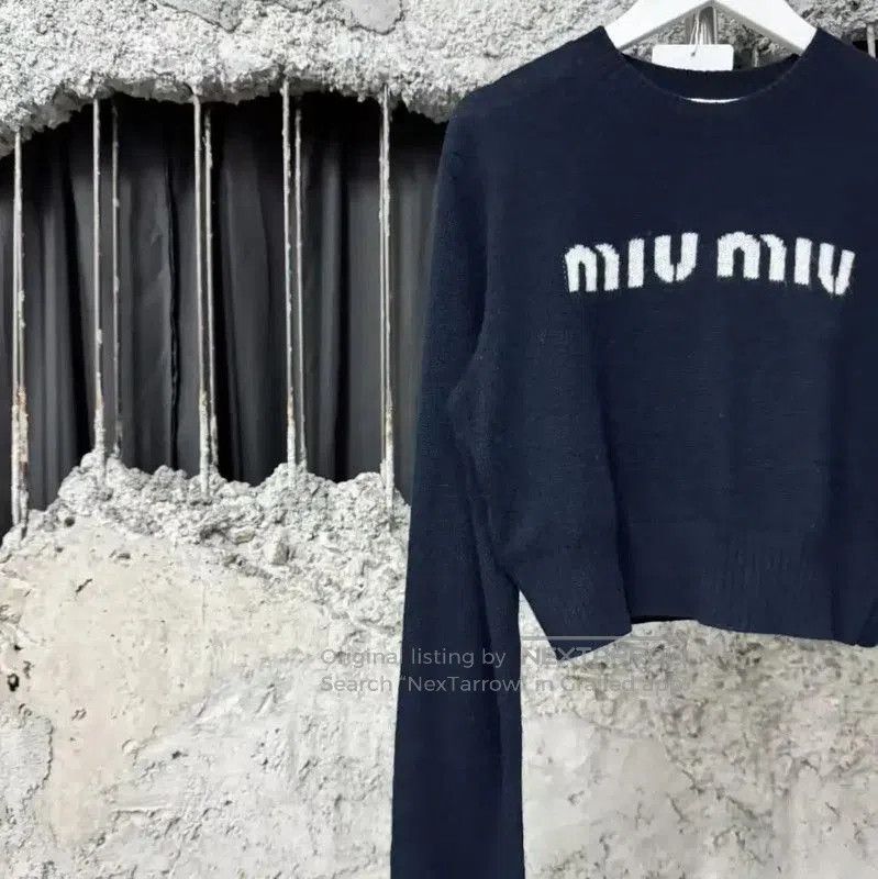 Miu Miu Miu Miu Navy Blue Cashmere Sweater . Size XXS / US 00 / IT 34 - 3 Thumbnail