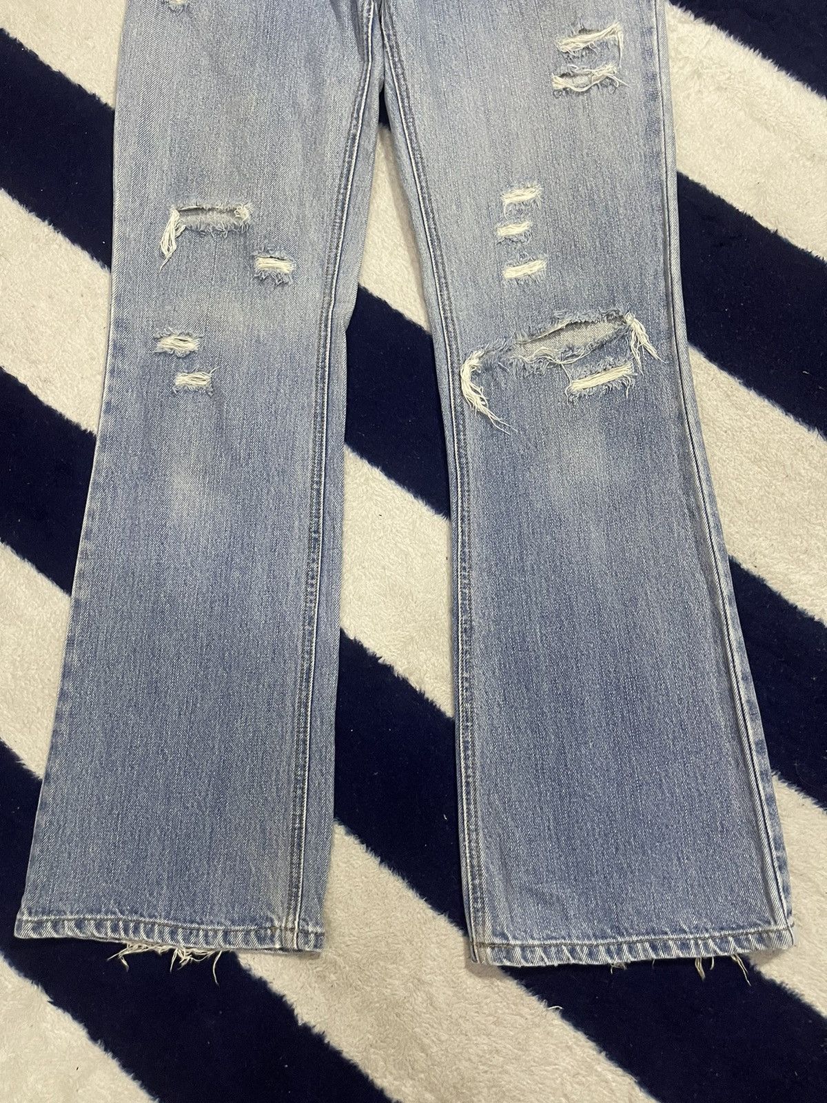 Japanese Brand Daily Topics Flare Distressed Jeans (14) Size 29" - 13 Thumbnail
