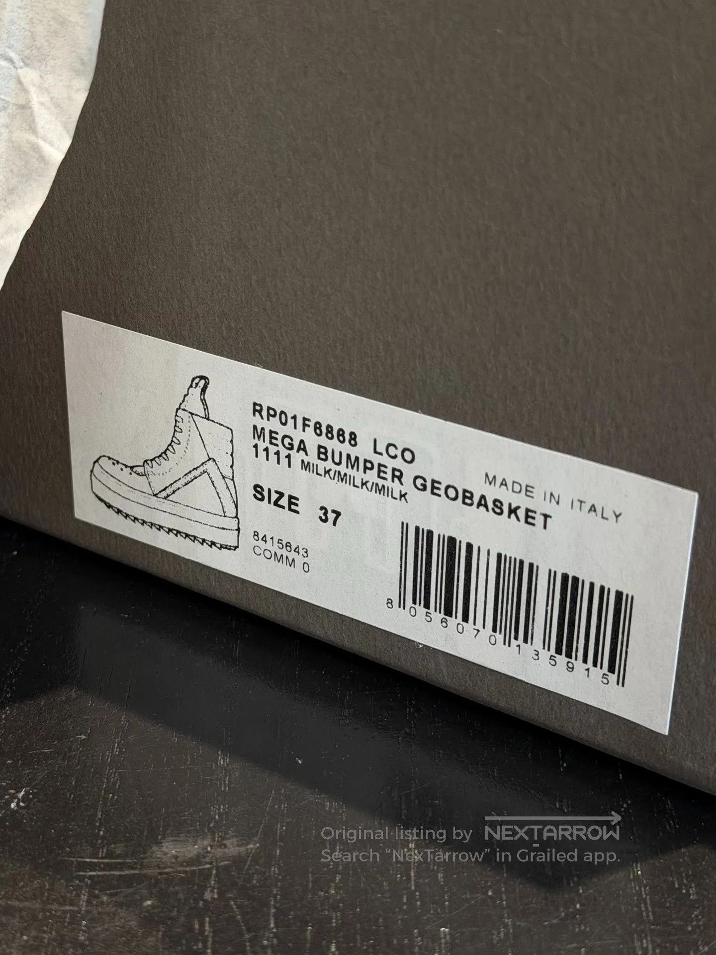 Rick Owens Rick Owens Milk Bumper High-Top Sneakers. Size US 6 / IT 36 - 8 Thumbnail