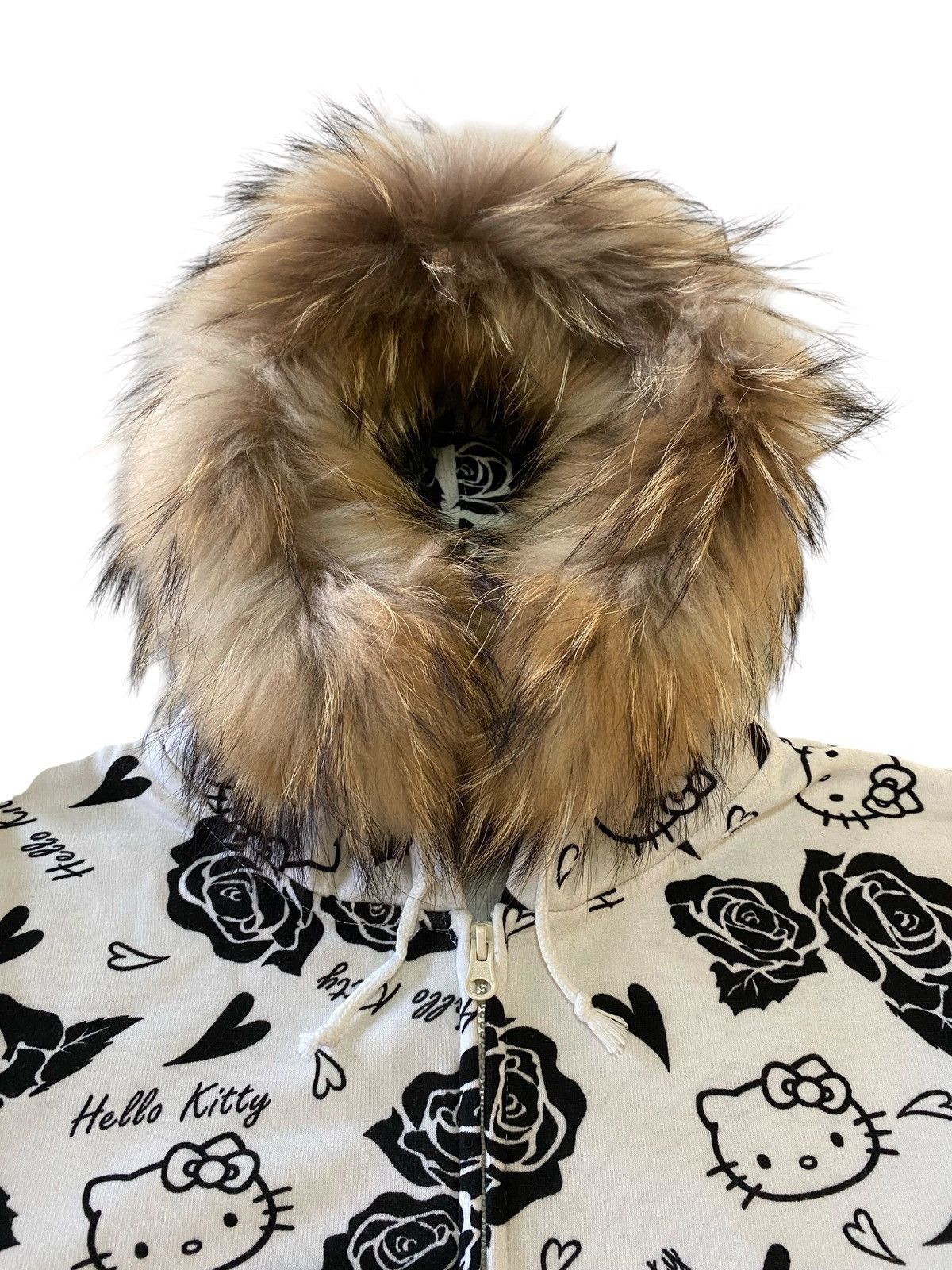 Japanese Brand Fur Hello Kitty Japan All Over Print Zip Hoodie Black White Size US M / EU 48-50 / 2 - 2 Thumbnail