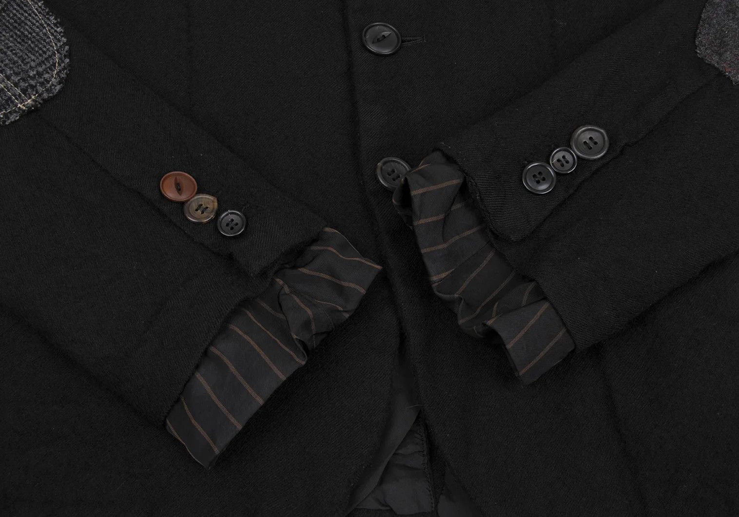 Junya Watanabe Wool Felted Leather Pocket Jacket in Black, Size XS Size US XS / EU 42 / 0 - 8 Thumbnail