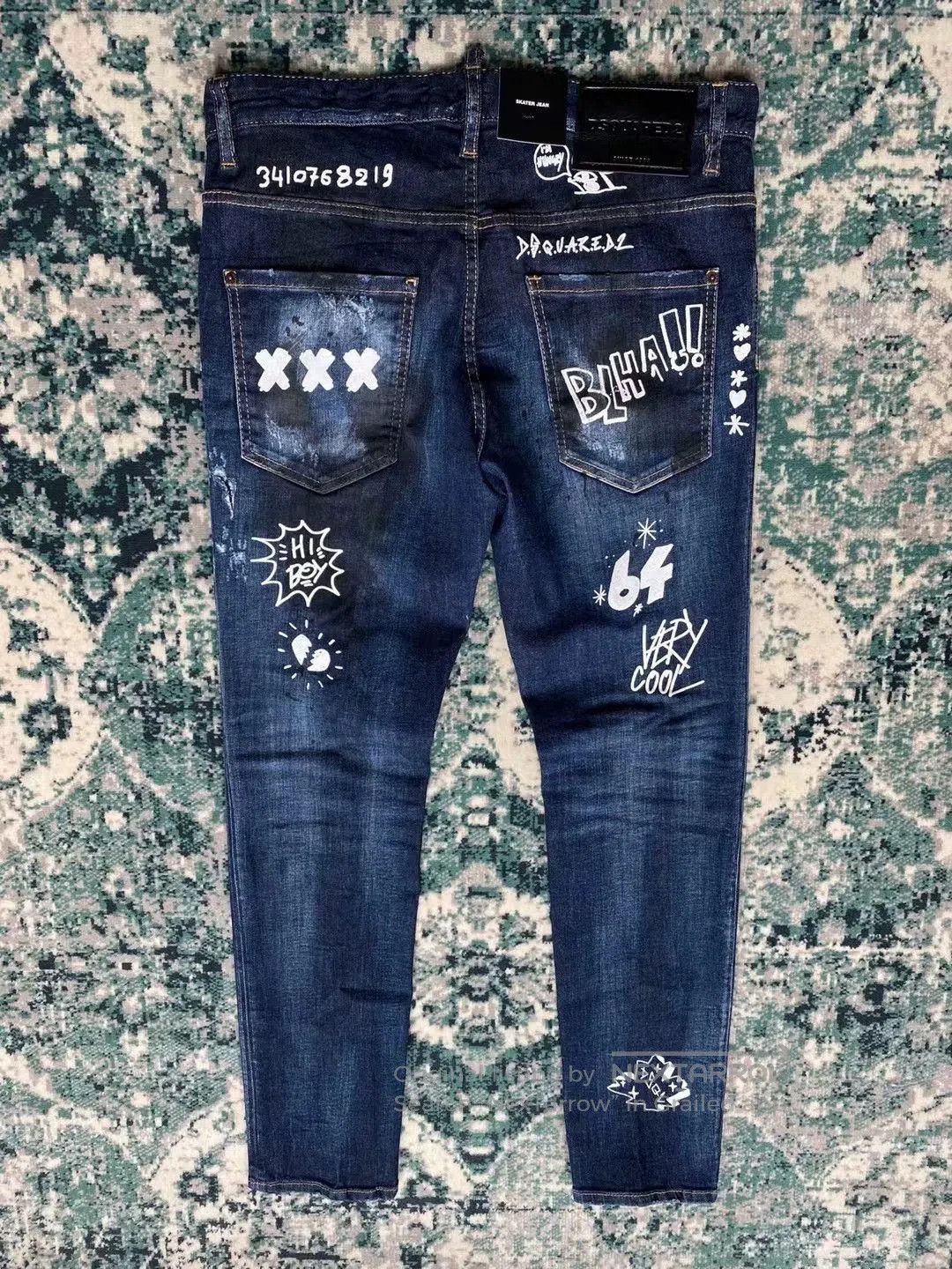 Dsquared2 dsquared2 graffiti print skinny jeans. Size US 44 / EU 60 - 2 Thumbnail